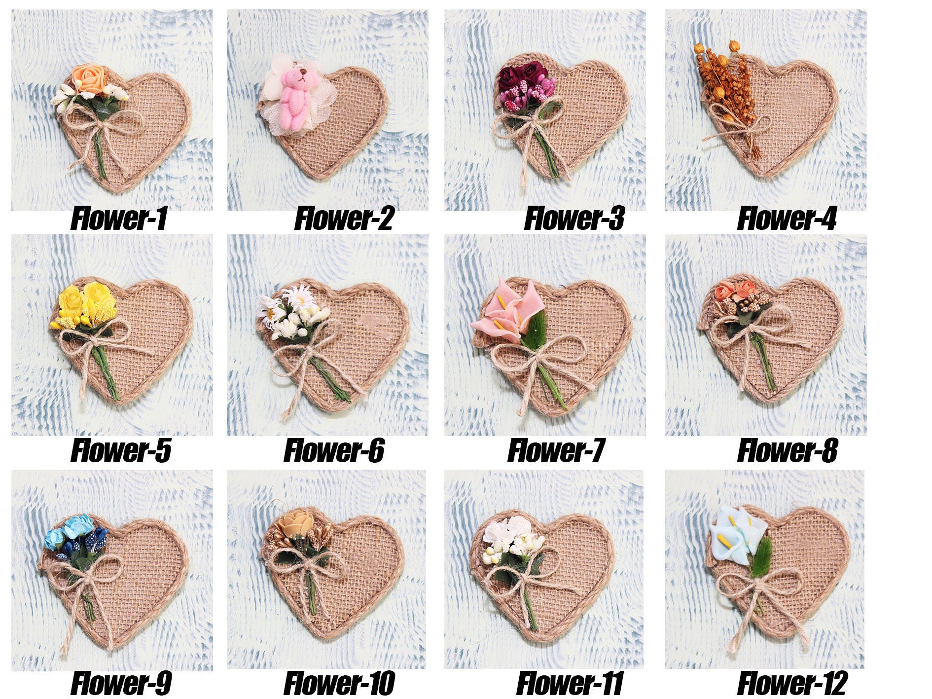 Personalized Heart Magnet Favors for Guests with Flowers