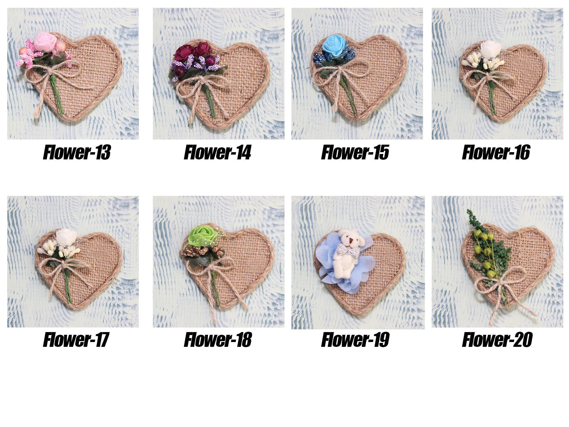 Personalized Heart Magnet Favors for Guests with Flowers