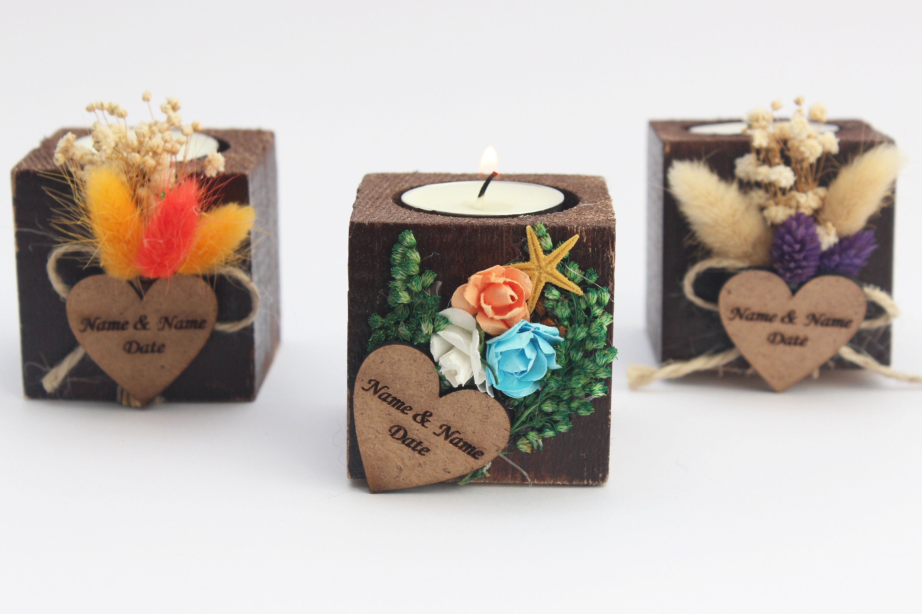 Personalized Wedding Favors for Guests , Wooden Tealight Candle, Rustic Wedding Favors, Bulk Wedding Favors, Custom Wedding Favors