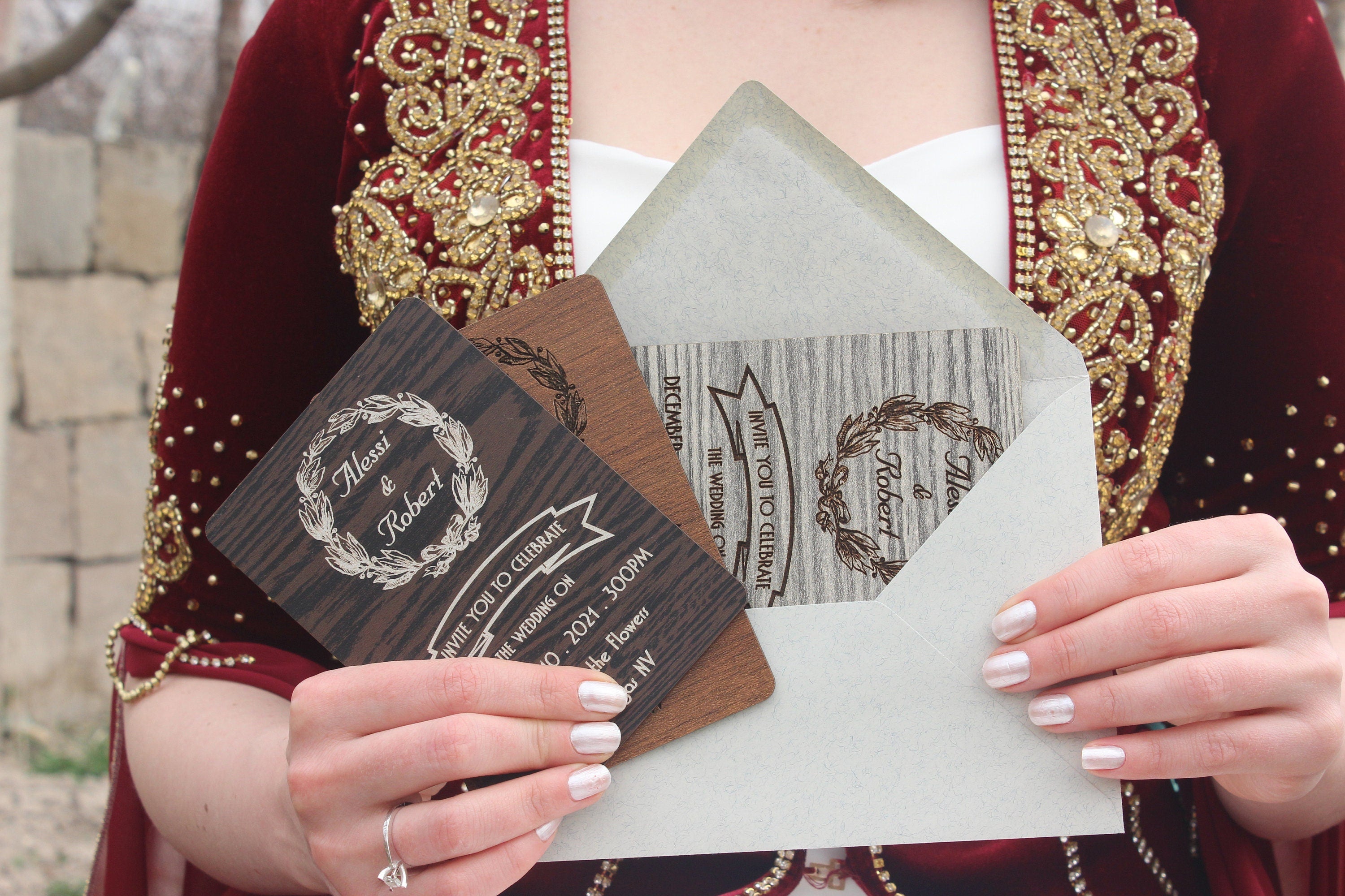 Wooden Laser Cut Invitation