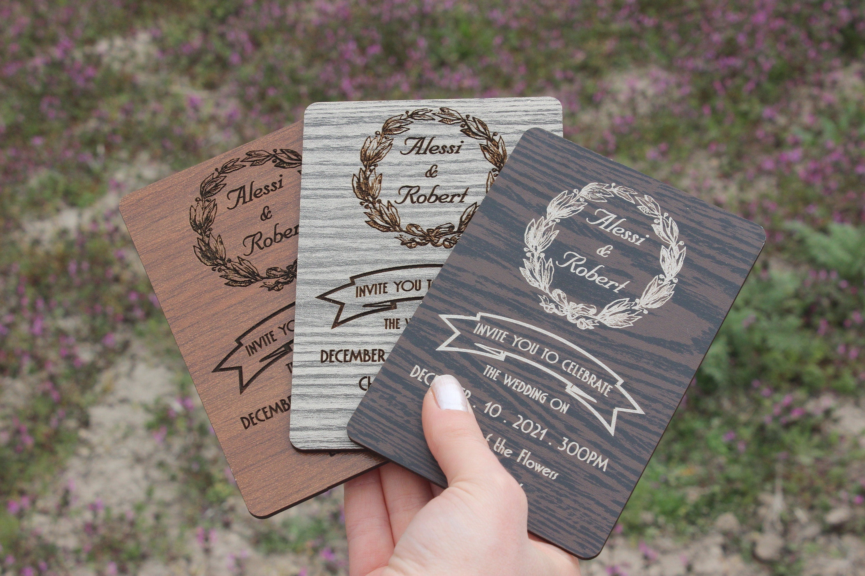 Wooden Laser Cut Invitation