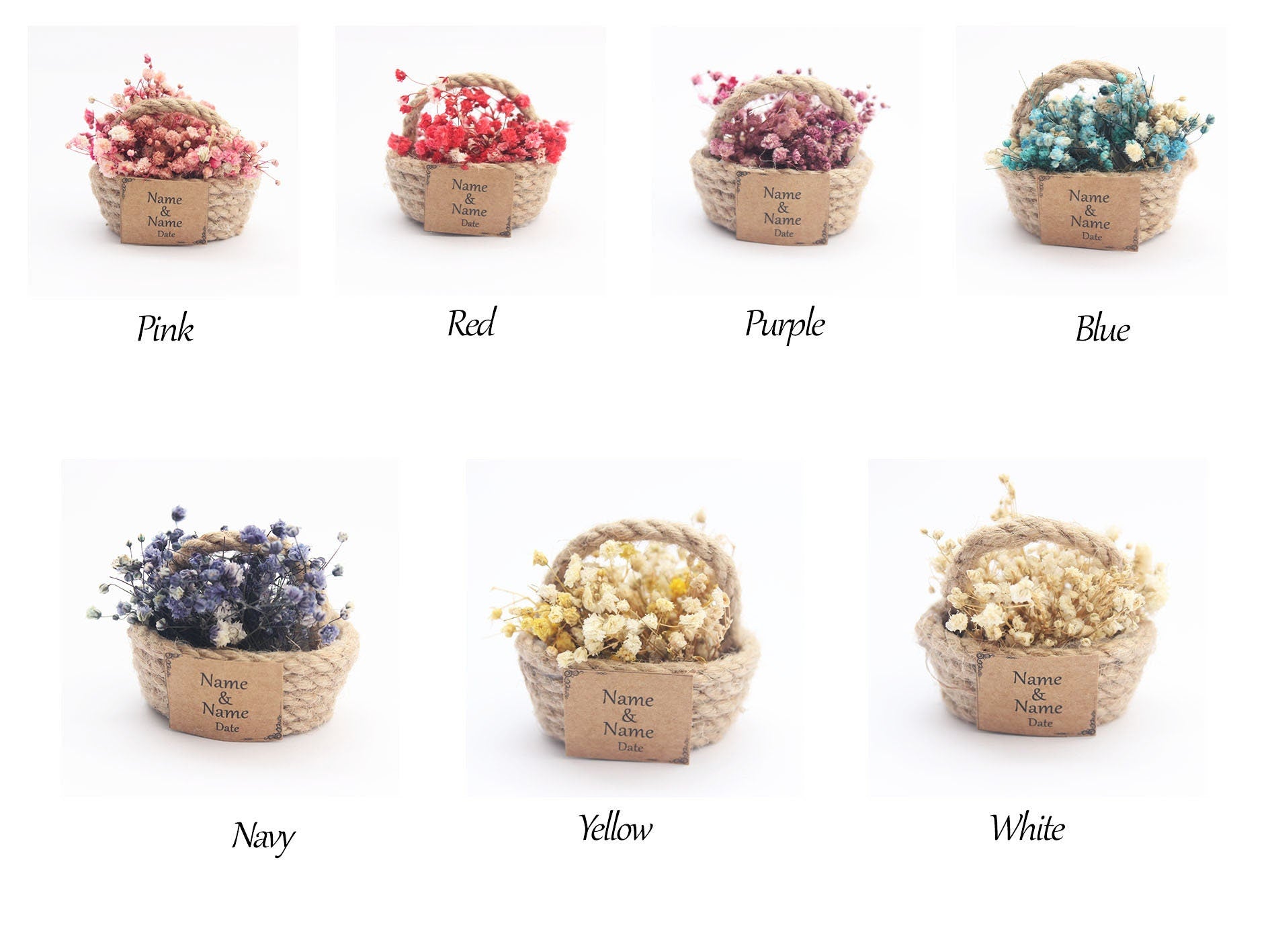 Mini Dried Flowers Basket Gift Personalized Favor For Guest