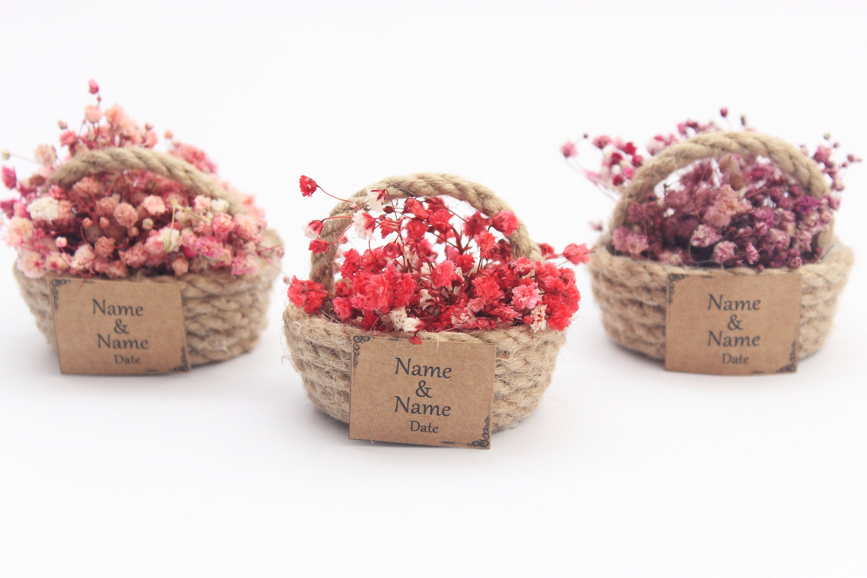 Mini Dried Flowers Basket Gift Personalized Favor For Guest