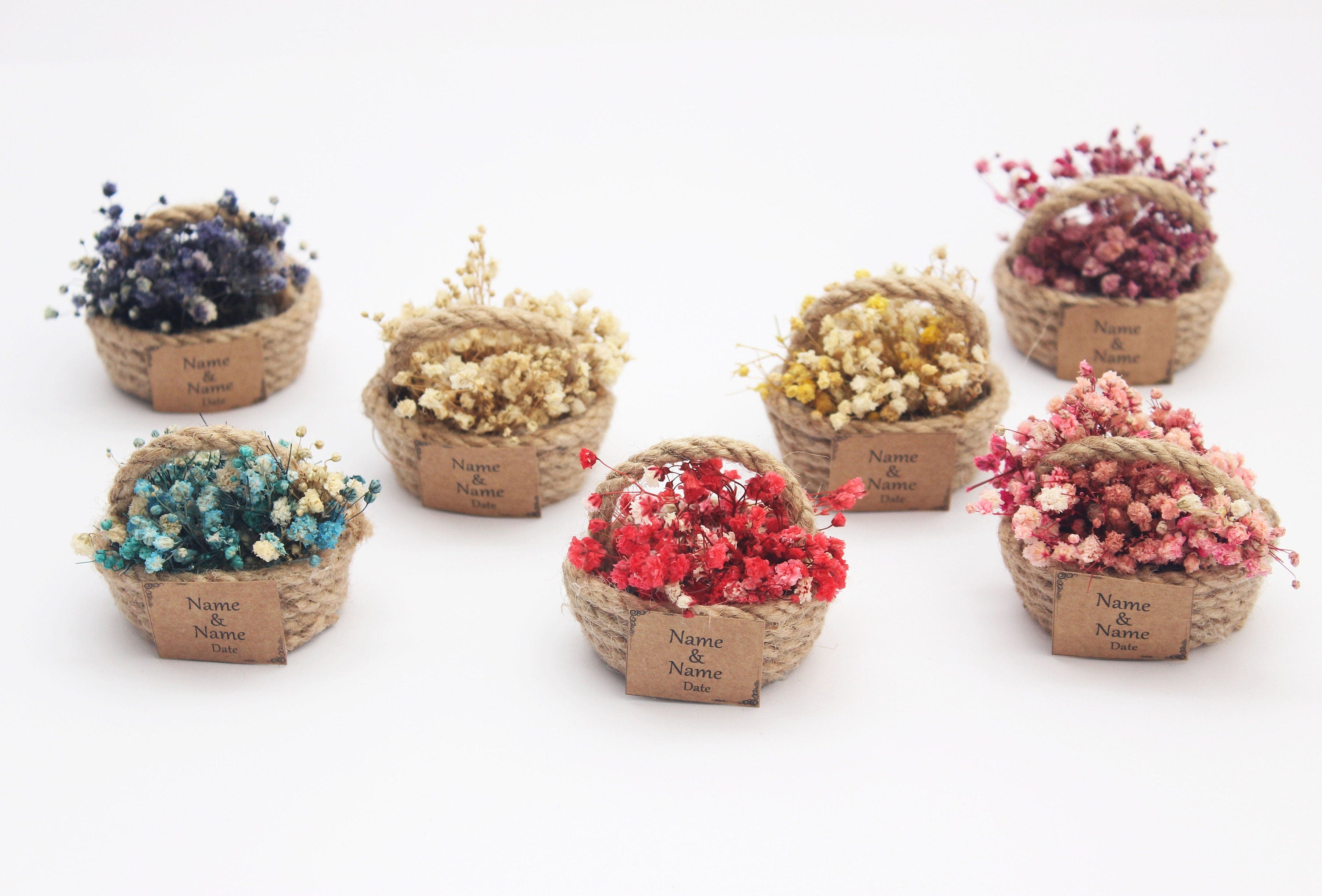 Mini Dried Flowers Basket Gift Personalized Favor For Guest