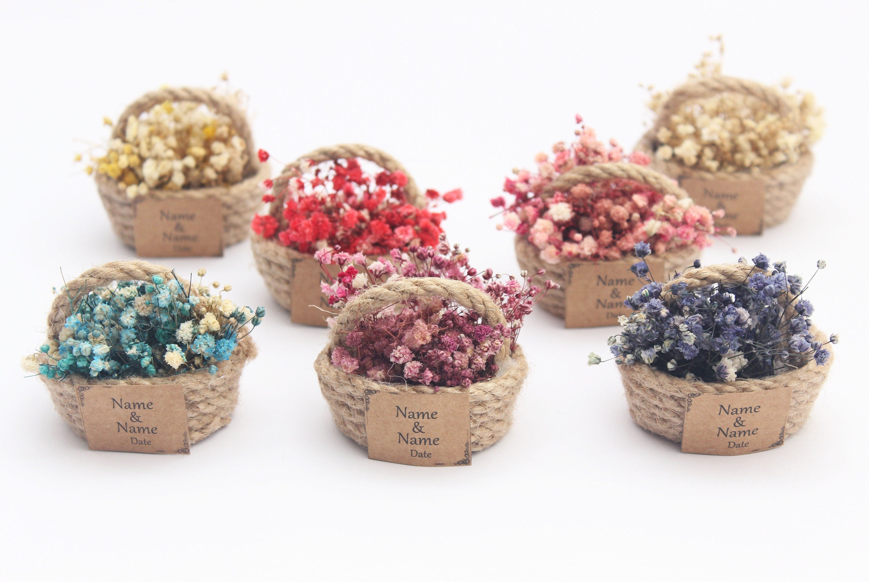 Mini Dried Flowers Basket Gift Personalized Favor For Guest