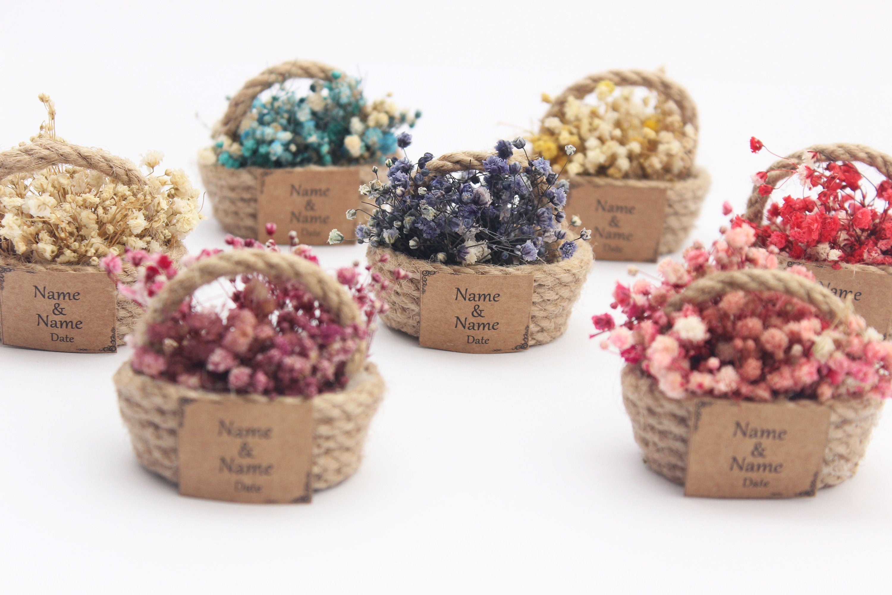 Mini Dried Flowers Basket Gift Personalized Favor For Guest