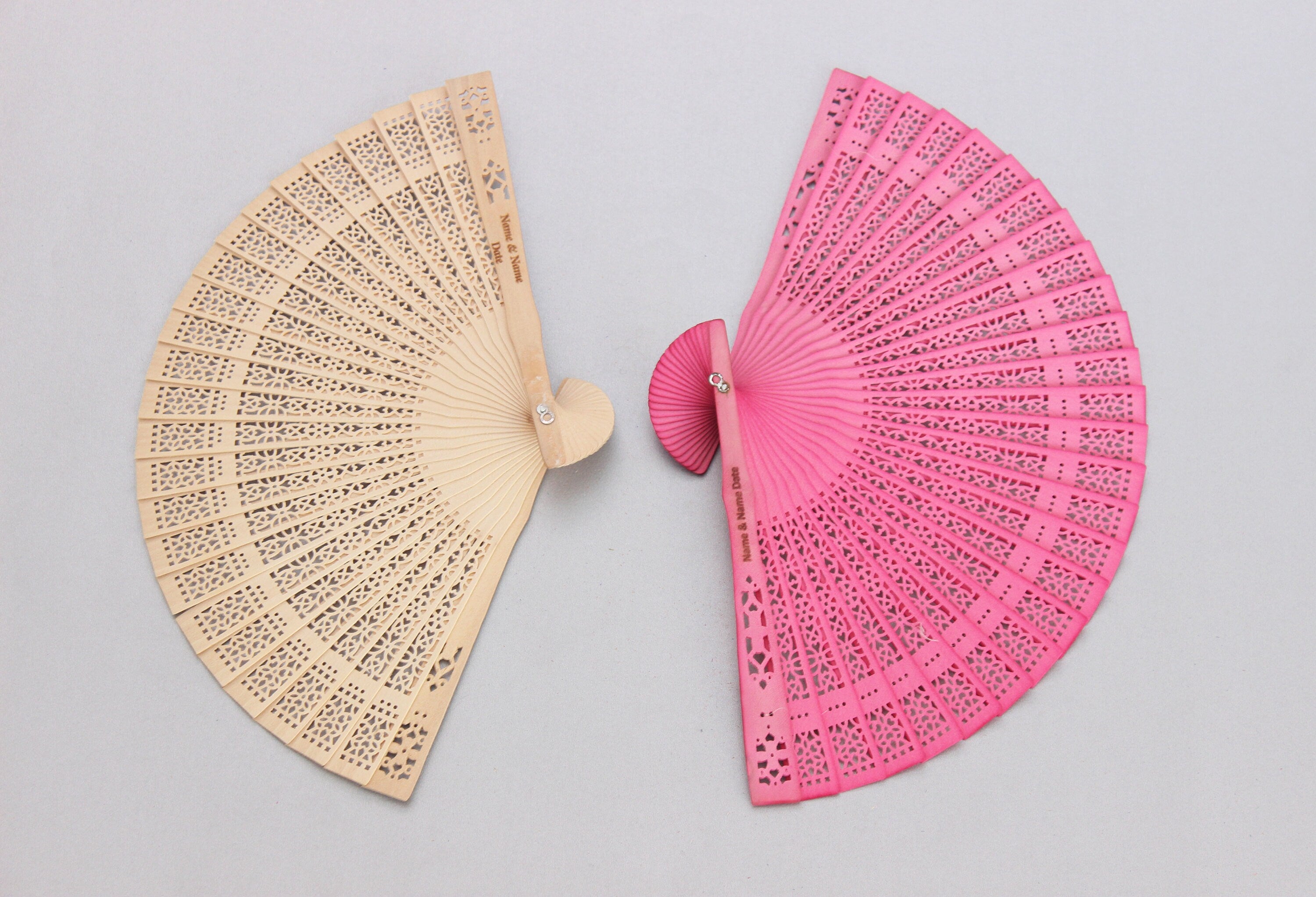 Hand Fan colourful Bamboo Engraved Custom Favor Souvenirs for Guest Gift