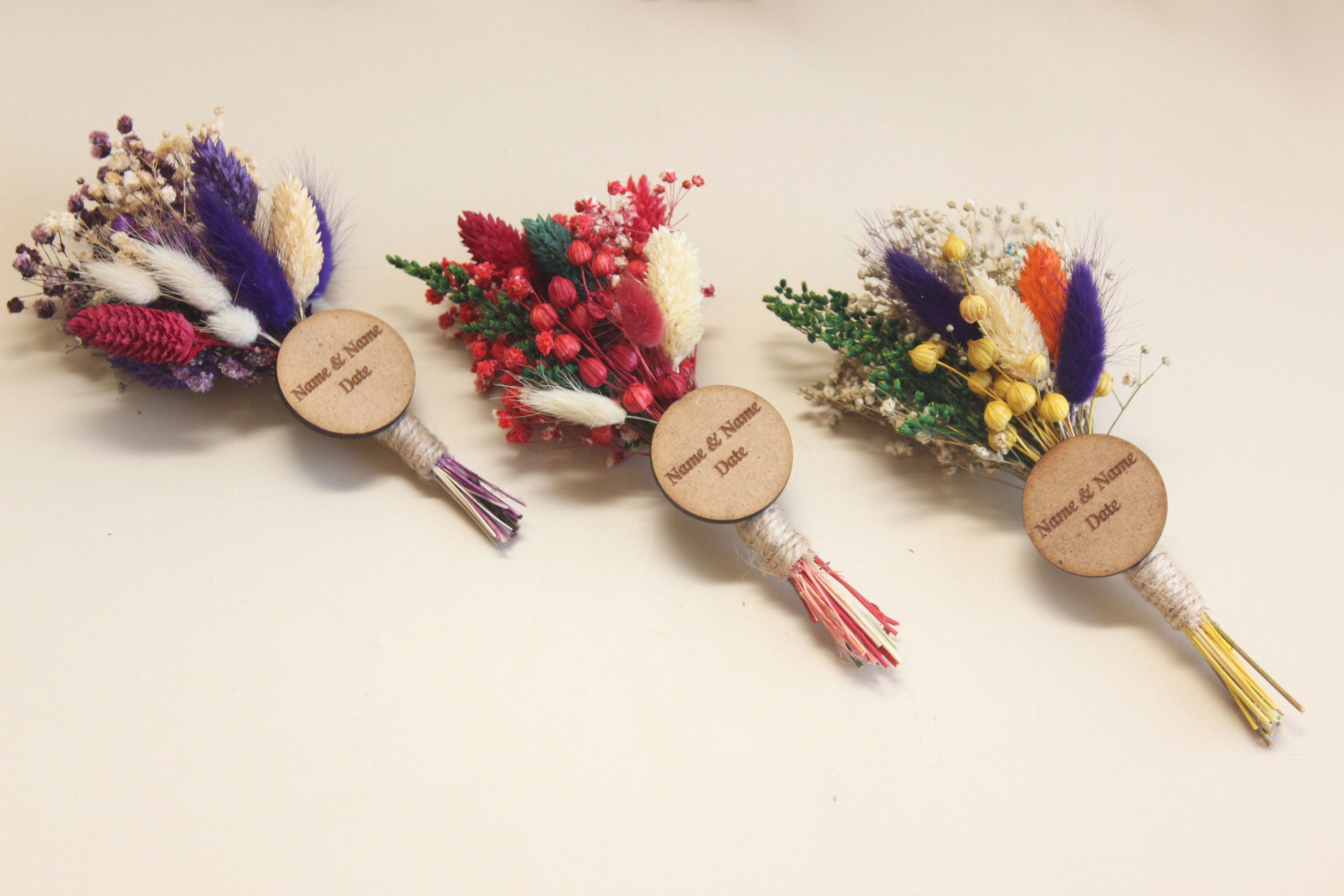 Personalized Dried Flowers Wrap Bouquet for Guest Souvenirs