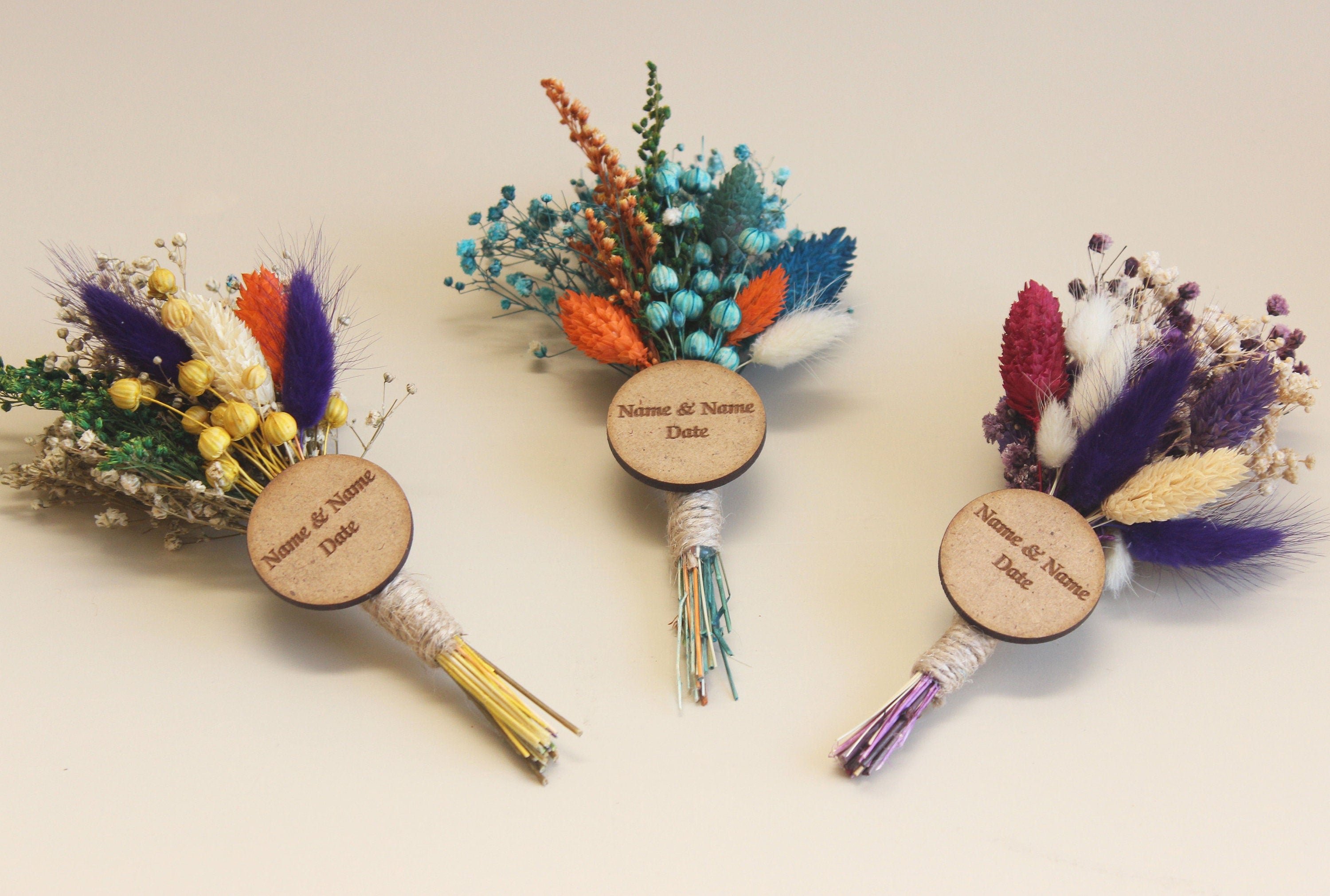 Personalized Dried Flowers Wrap Bouquet for Guest Souvenirs