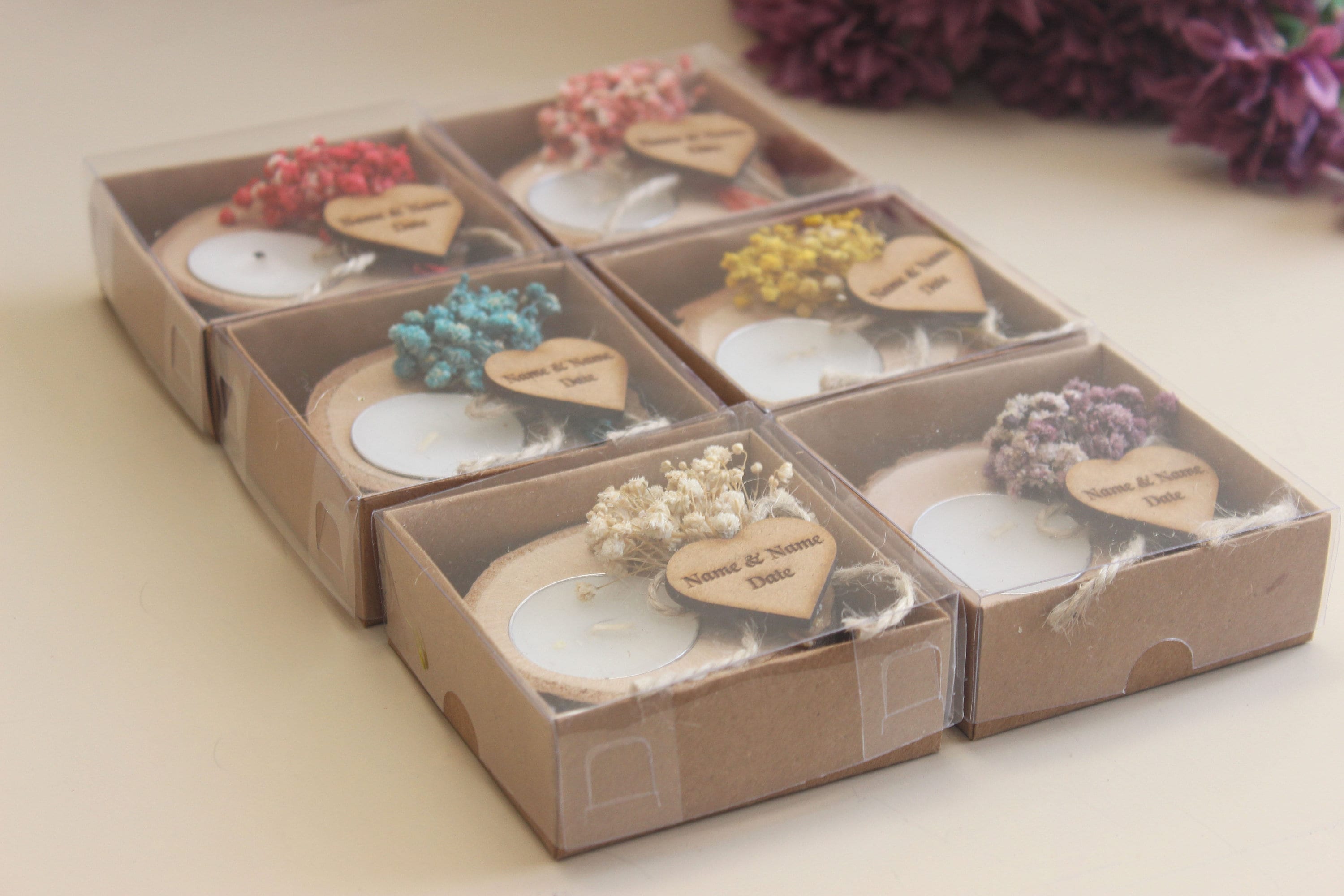 Wooden Tealight Holders Personalized Event Gift For Guest Unique Souvenirs