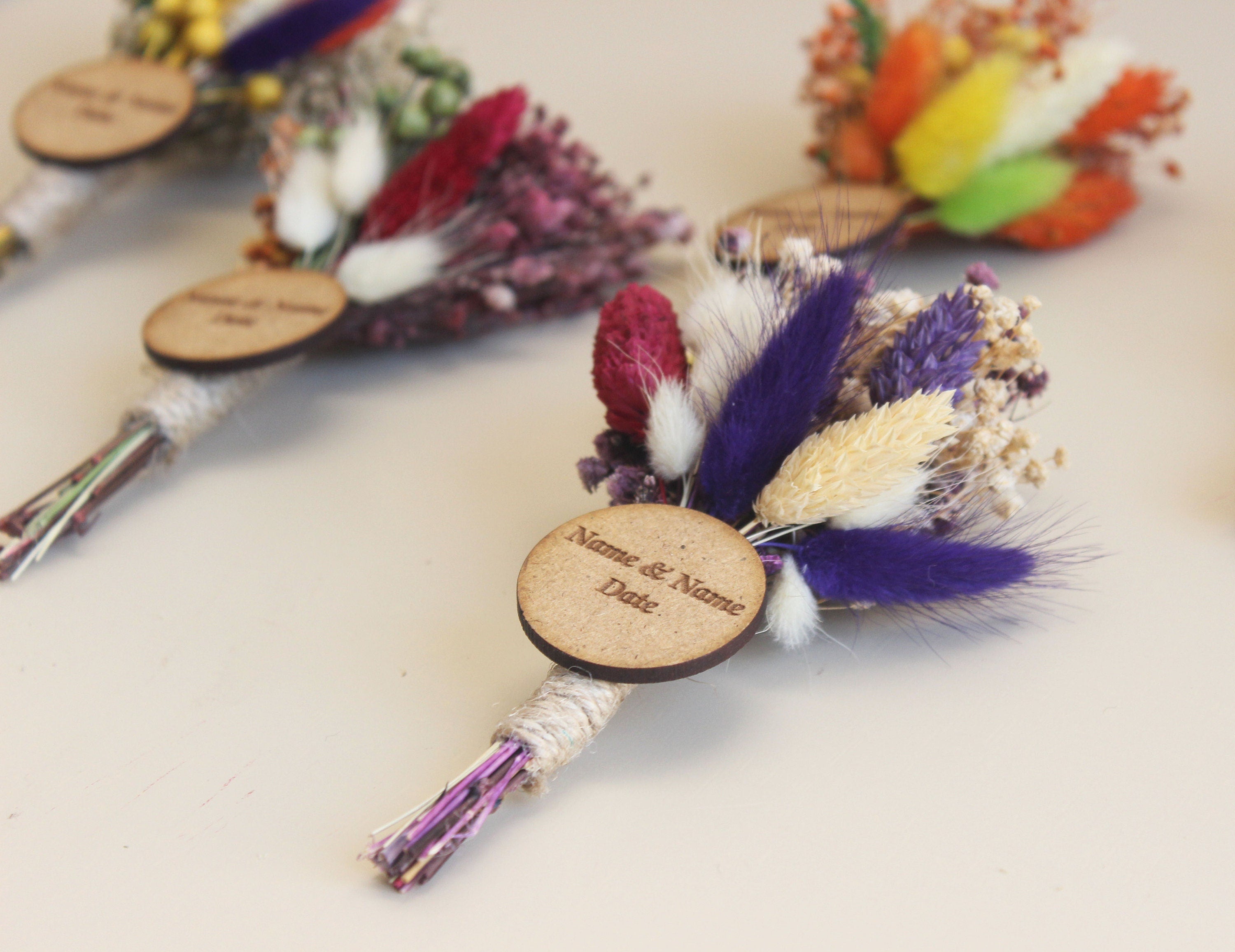 Personalized Dried Flowers Wrap Bouquet for Guest Souvenirs