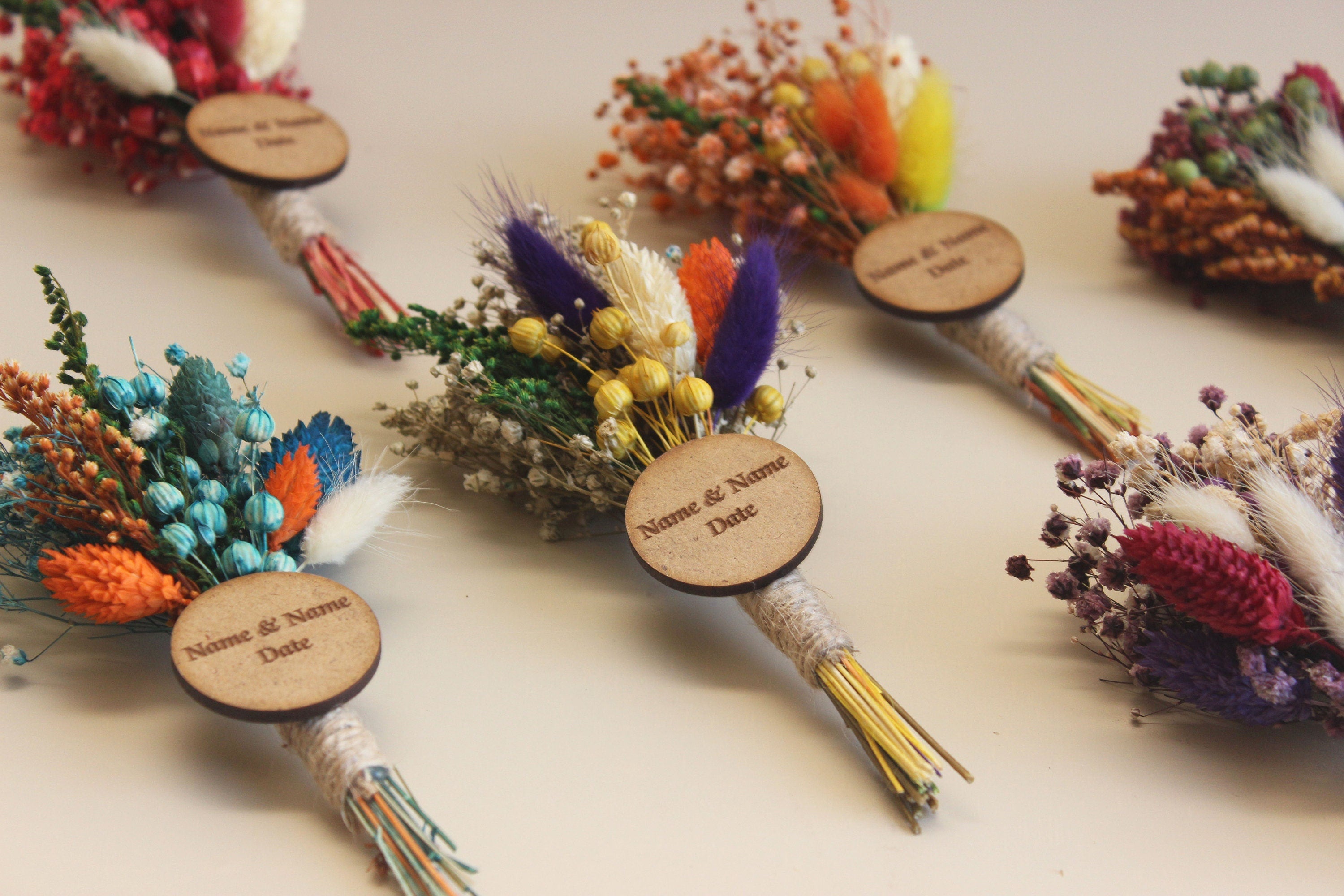 Personalized Dried Flowers Wrap Bouquet for Guest Souvenirs