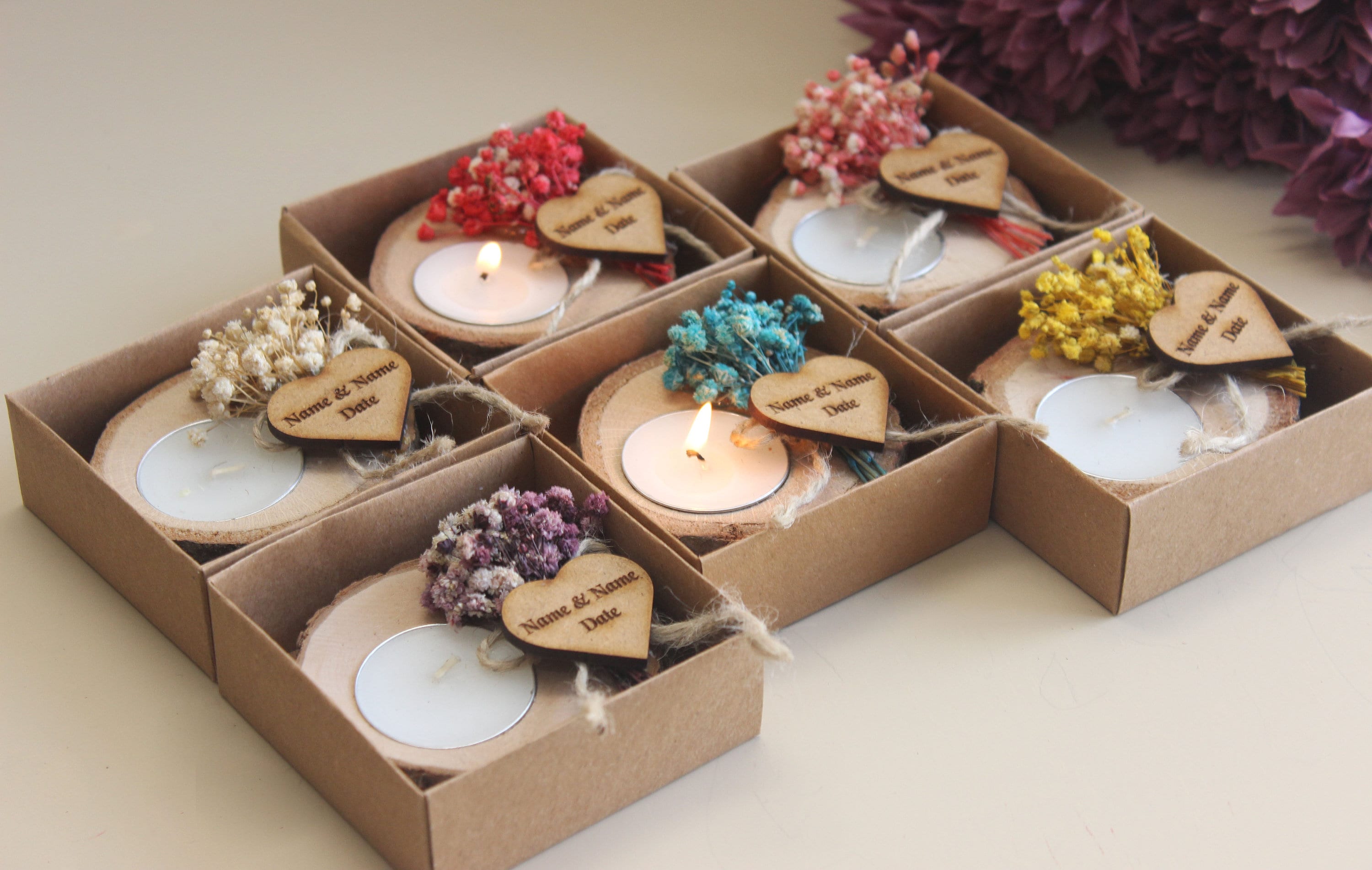 Wooden Tealight Holders Personalized Event Gift For Guest Unique Souvenirs