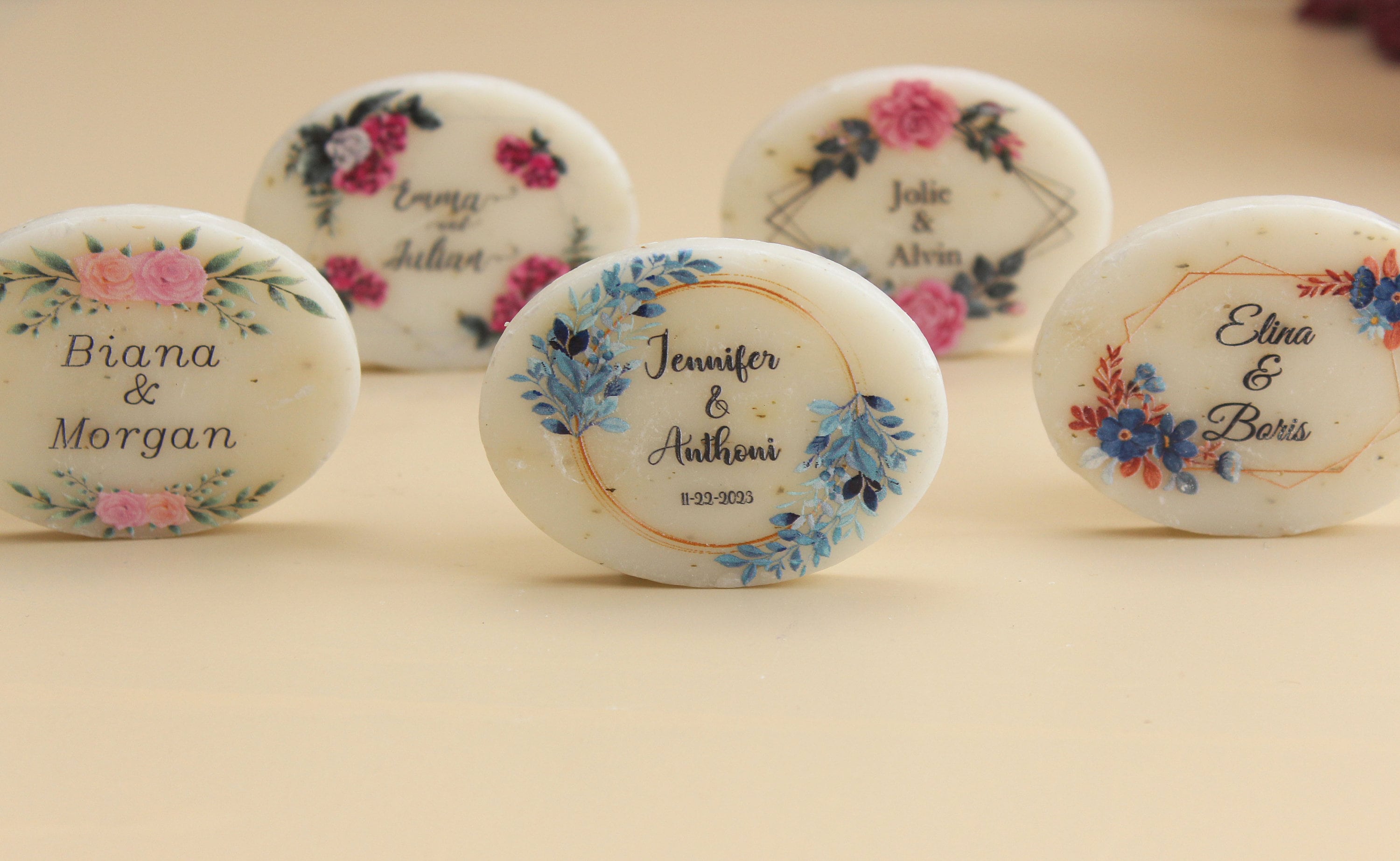 Natural Ellipse Designed Soap Favors for Guests Personalized Bulk Souvenirs