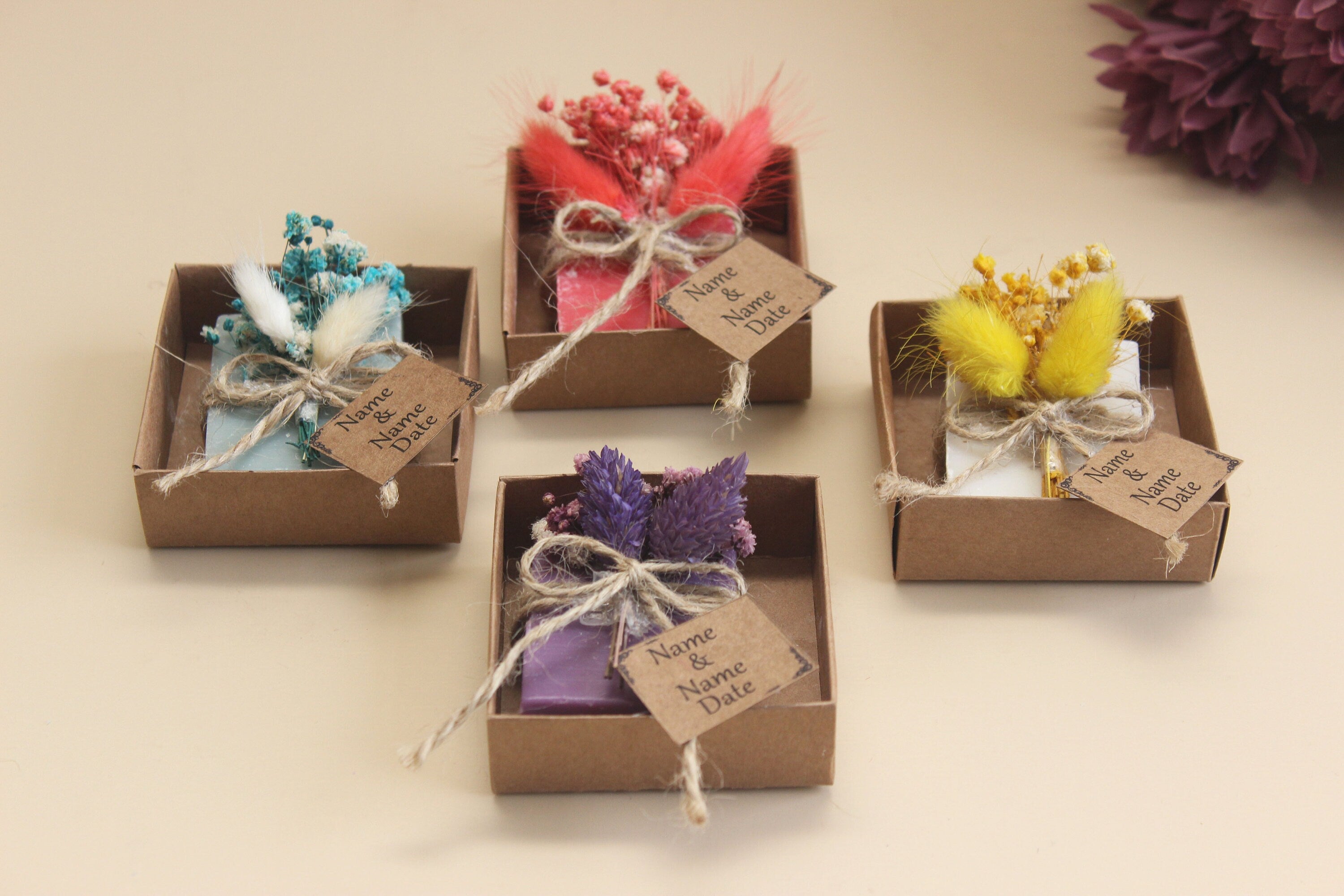 Mixed Vegan Scented Soap Favors for Guests Handmade Personalized Bulk Souvenirs