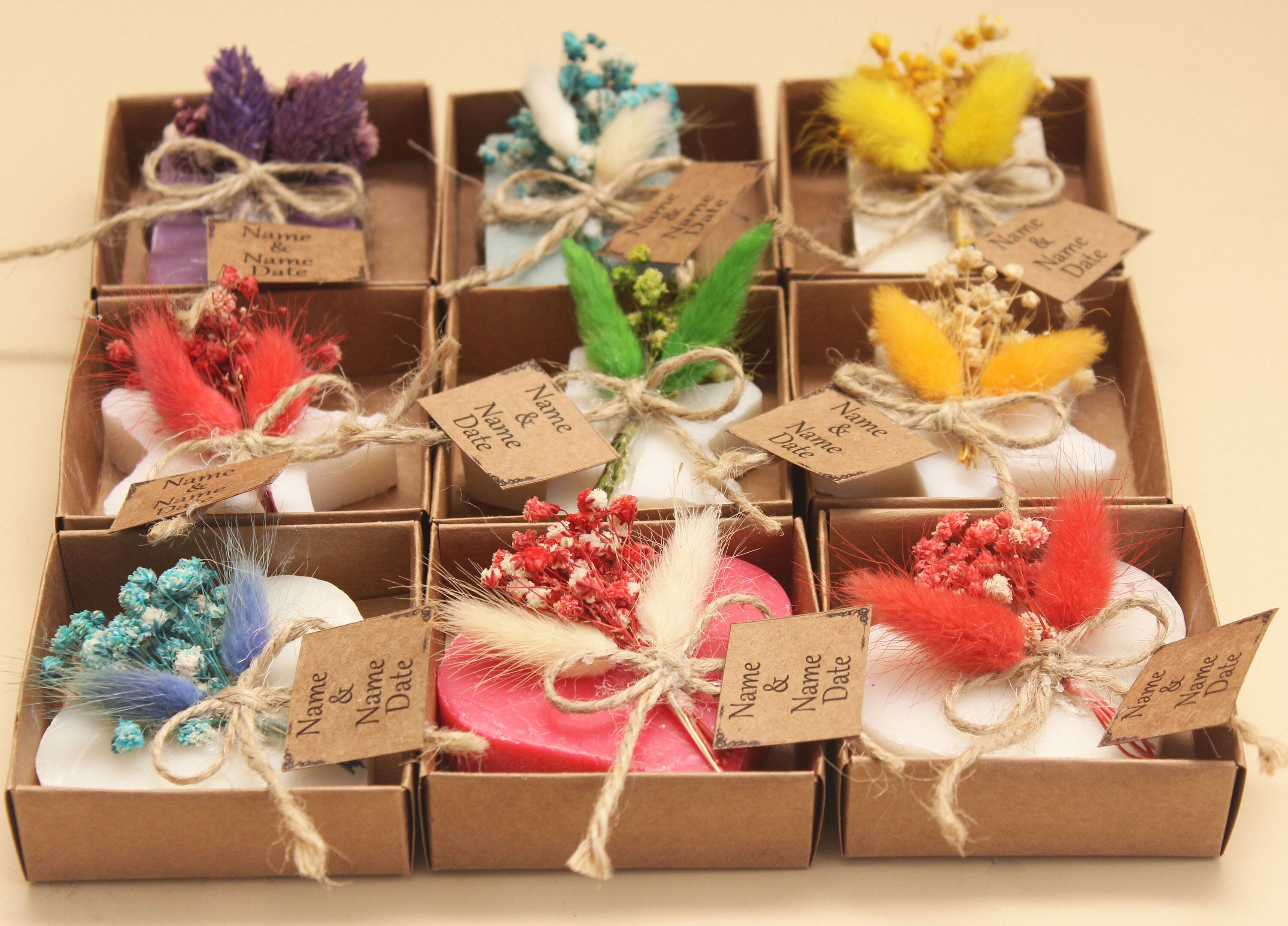 Mixed Vegan Scented Soap Favors for Guests Handmade Personalized Bulk Souvenirs