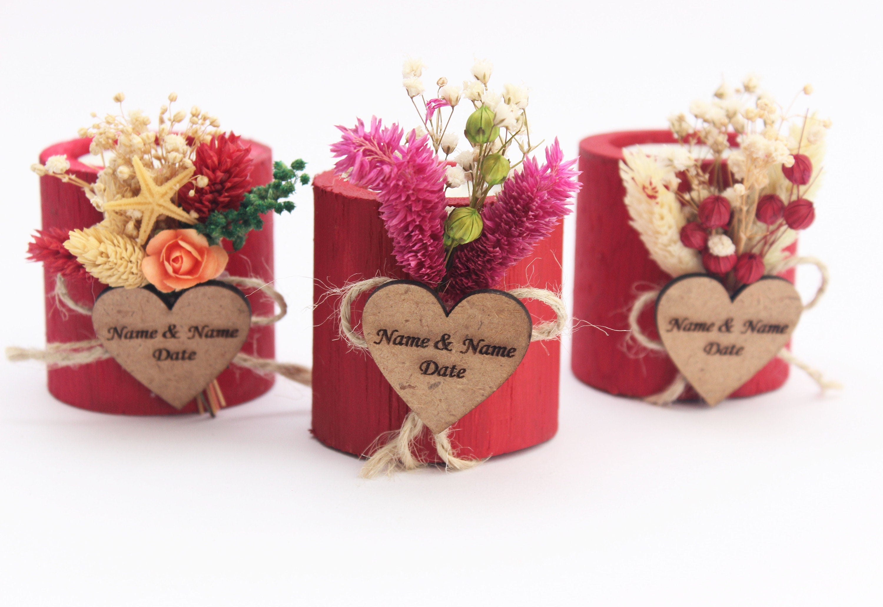 Luxury Cylinder Wooden Tealight Holders Personalized Event Gift For Guest Unique Bulk Souvenirs