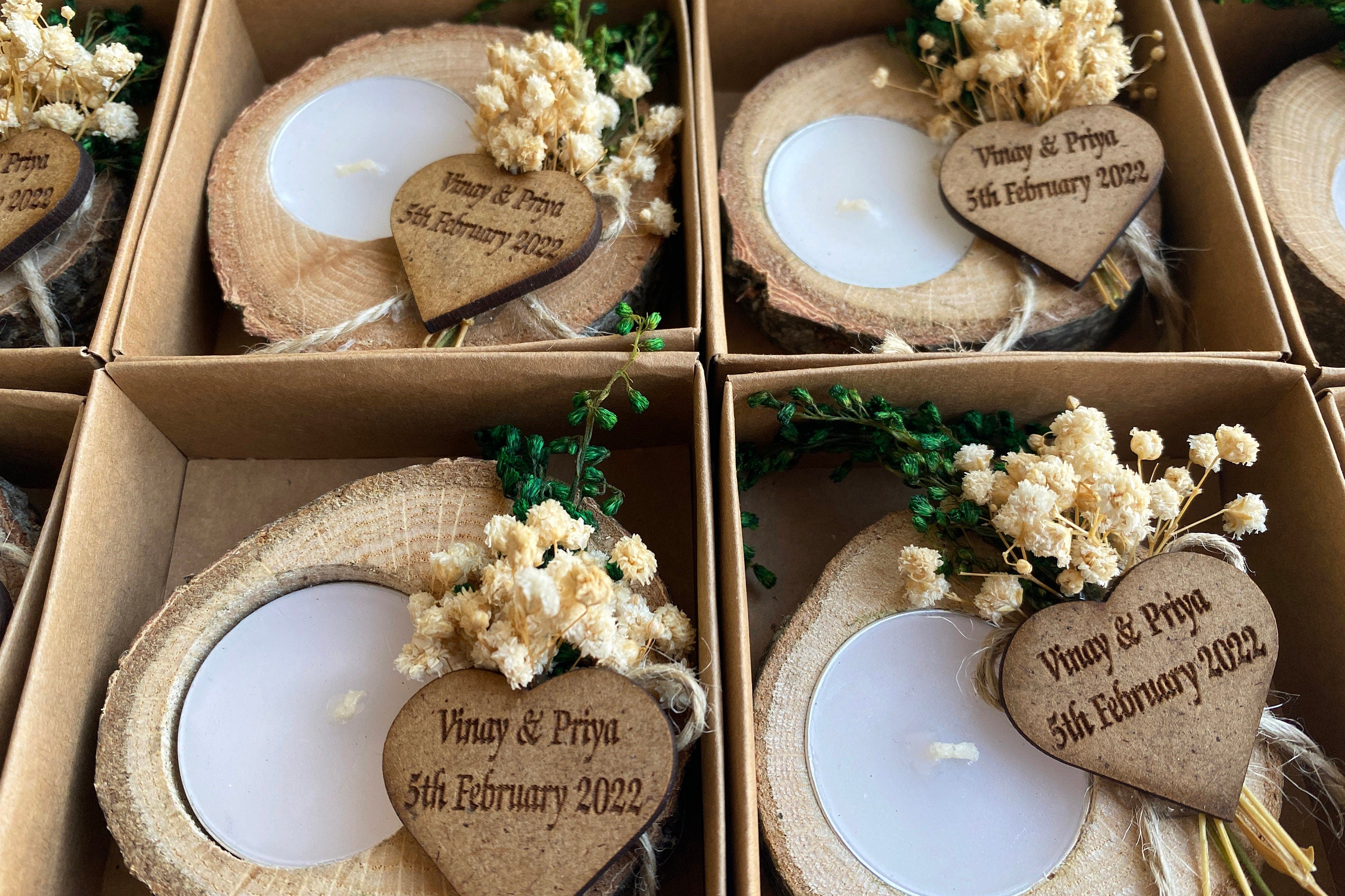 Wooden Tealight Holders Personalized Event Gift For Guest Unique Souvenirs