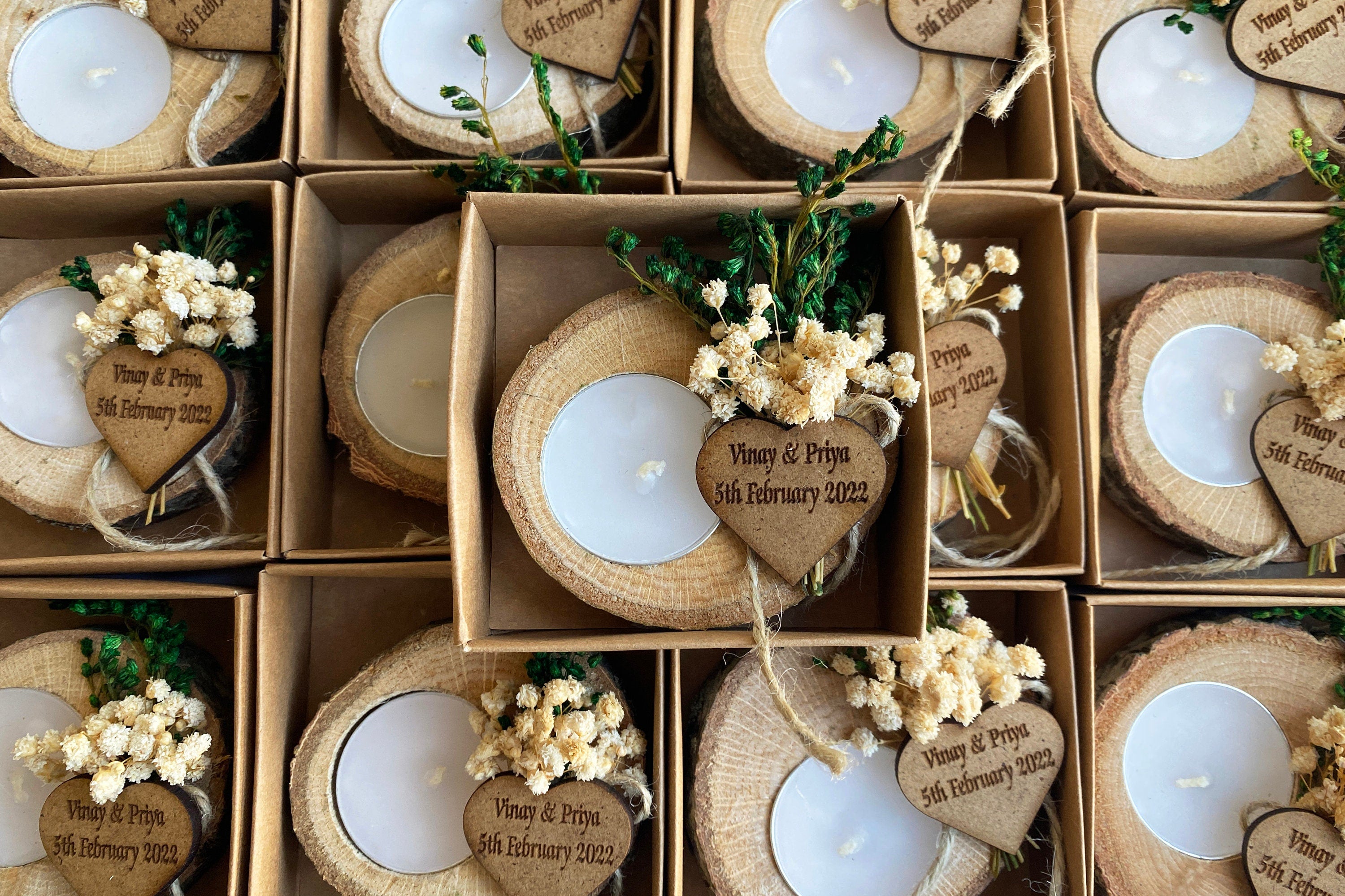 Wooden Tealight Holders Personalized Event Gift For Guest Unique Souvenirs