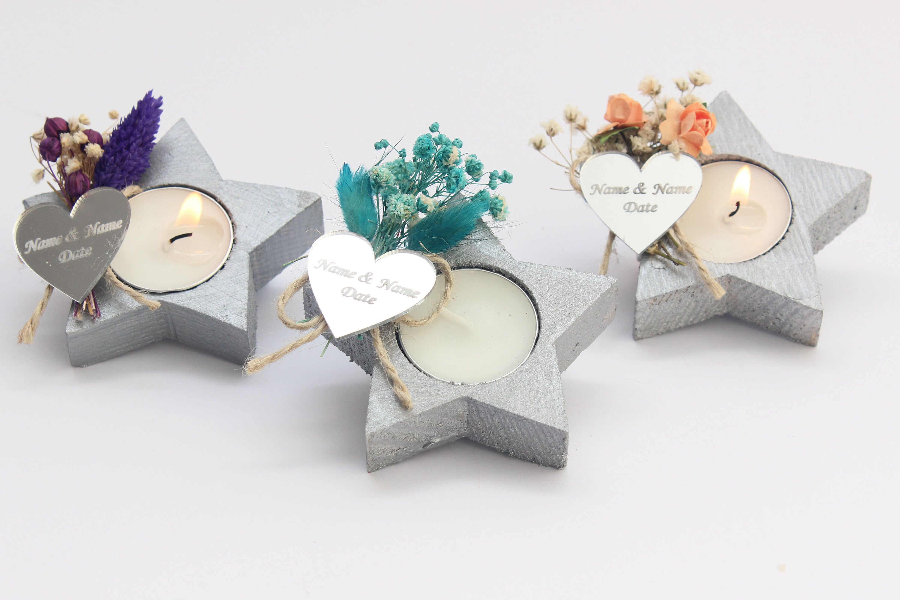 Luxury Star Wooden Tealight Holders Personalized Event Gift For Guest Unique Bulk Souvenirs