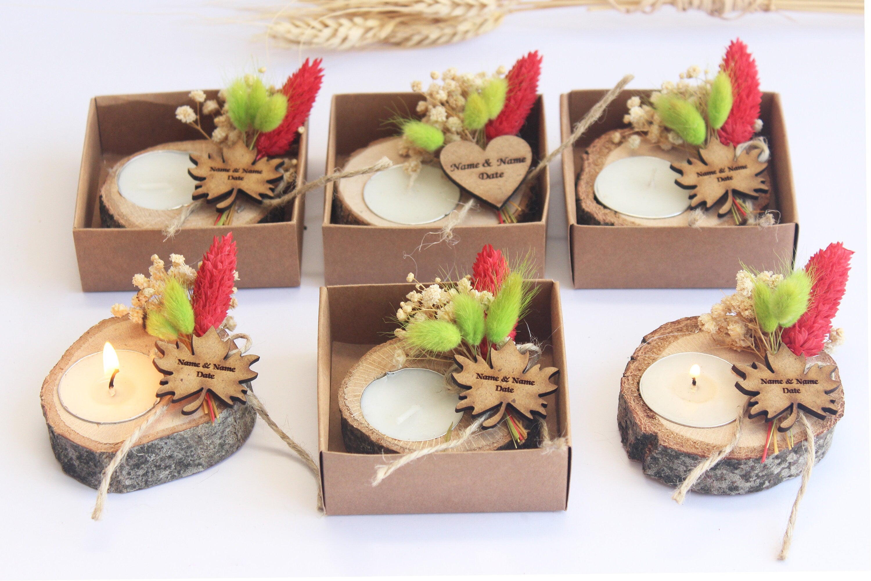 Wooden Tealight Holders Personalized Event Gift For Guest Unique Souvenirs