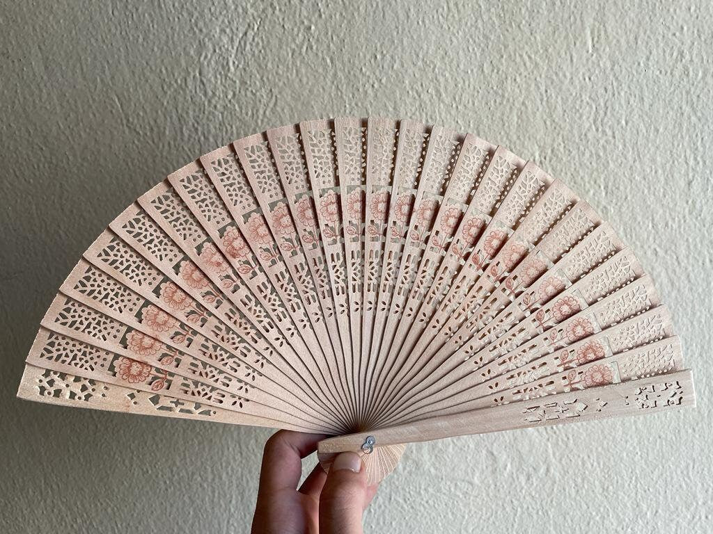 Hand Fan Bamboo Engraved Custom Favor Souvenirs for Guest Gift