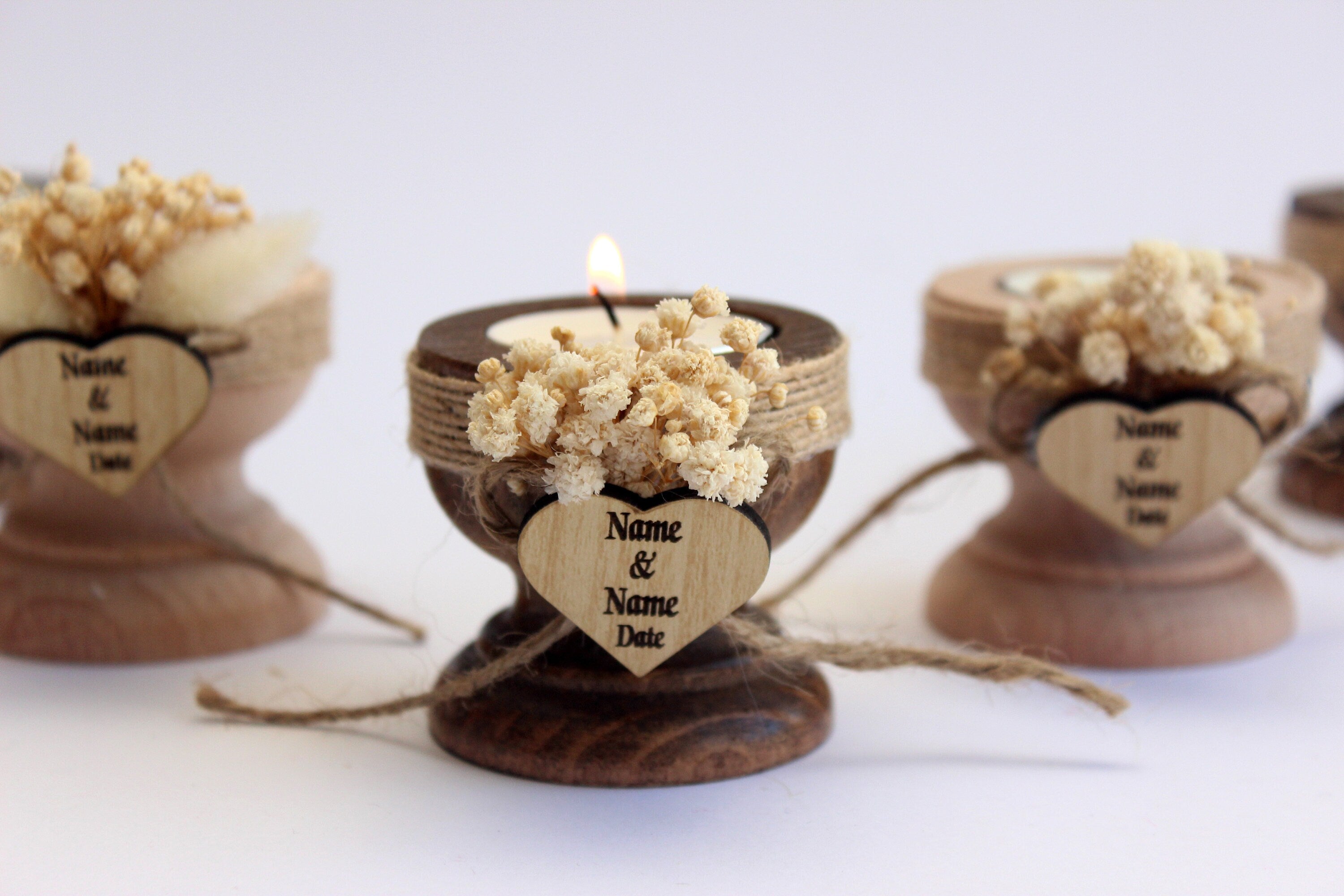 Luxury Goblet Wooden Tealight Holders Personalized Event Gift For Guest Unique Bulk Souvenirs