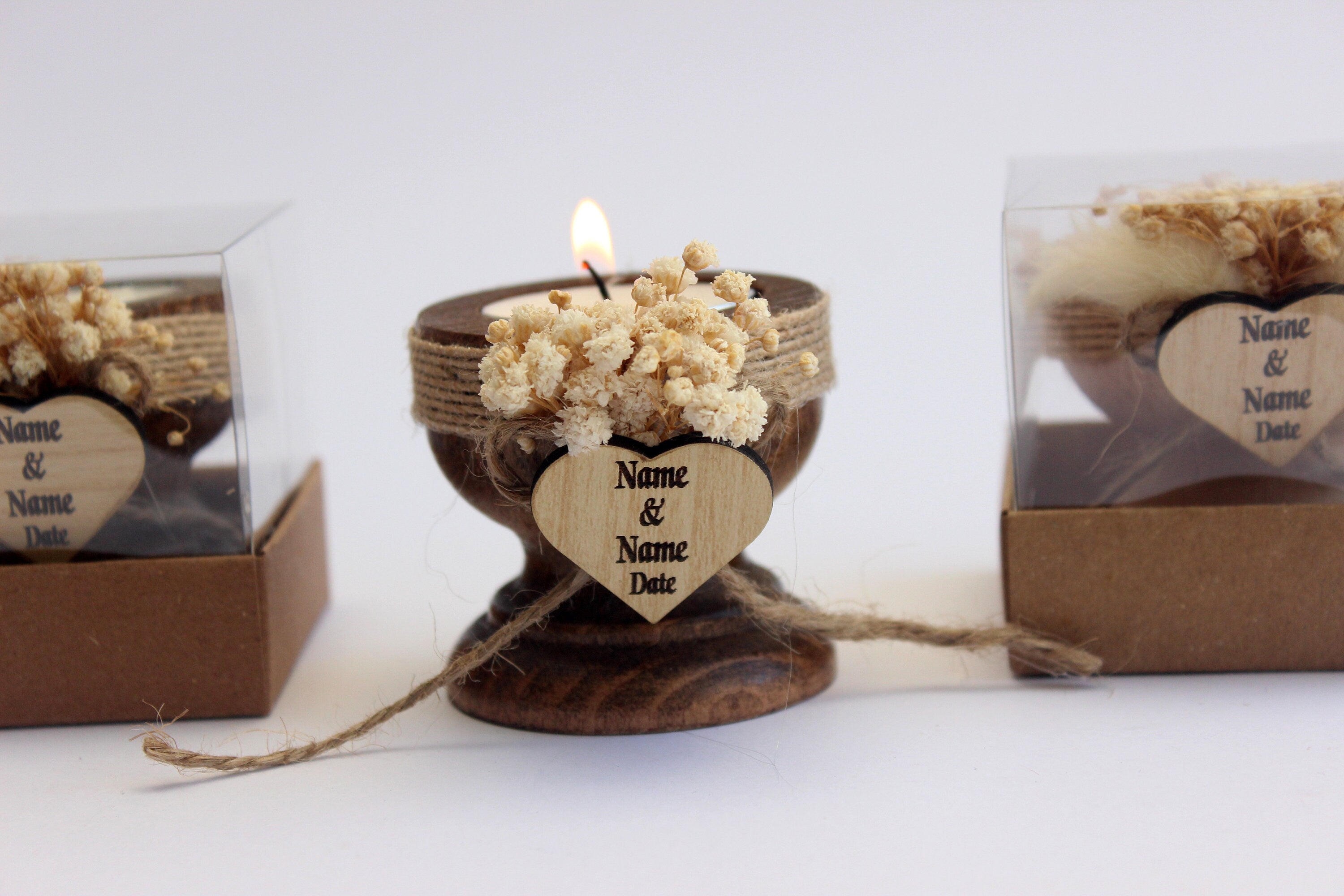 Luxury Goblet Wooden Tealight Holders Personalized Event Gift For Guest Unique Bulk Souvenirs