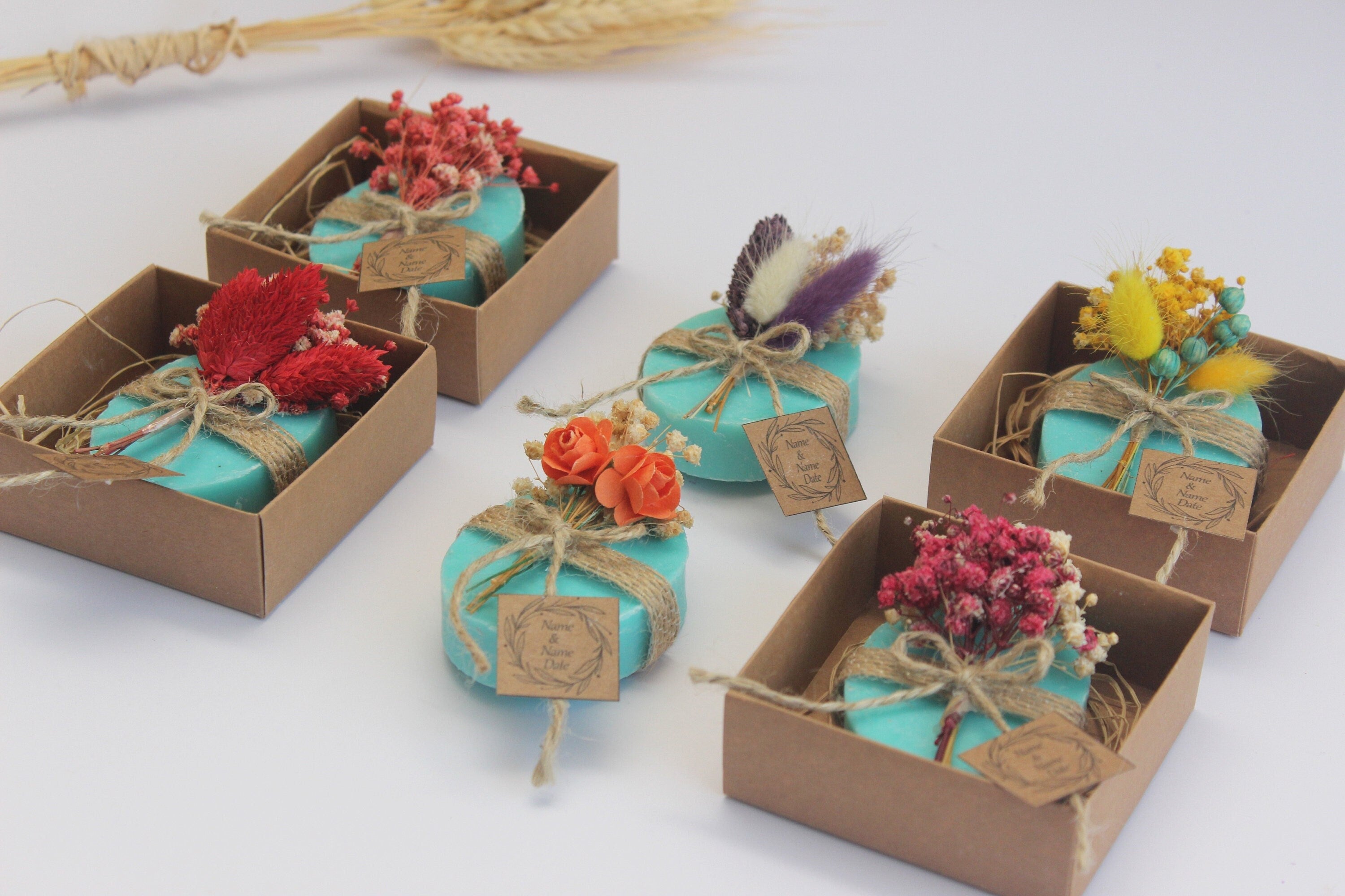 Ellipse Ocean Mineral Scented Soap Favors for Guests With Flowers And Craft Personalized Bulk Souvenirs