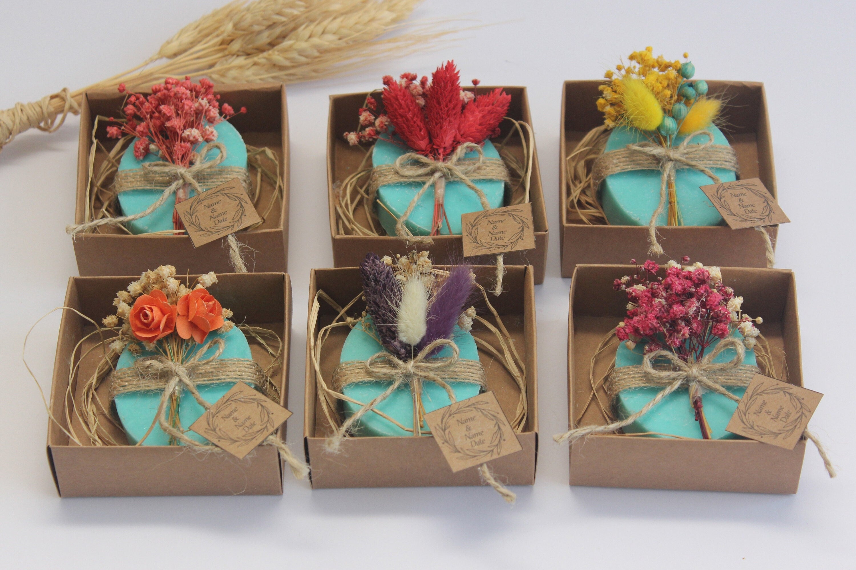 Ellipse Ocean Mineral Scented Soap Favors for Guests With Flowers And Craft Personalized Bulk Souvenirs