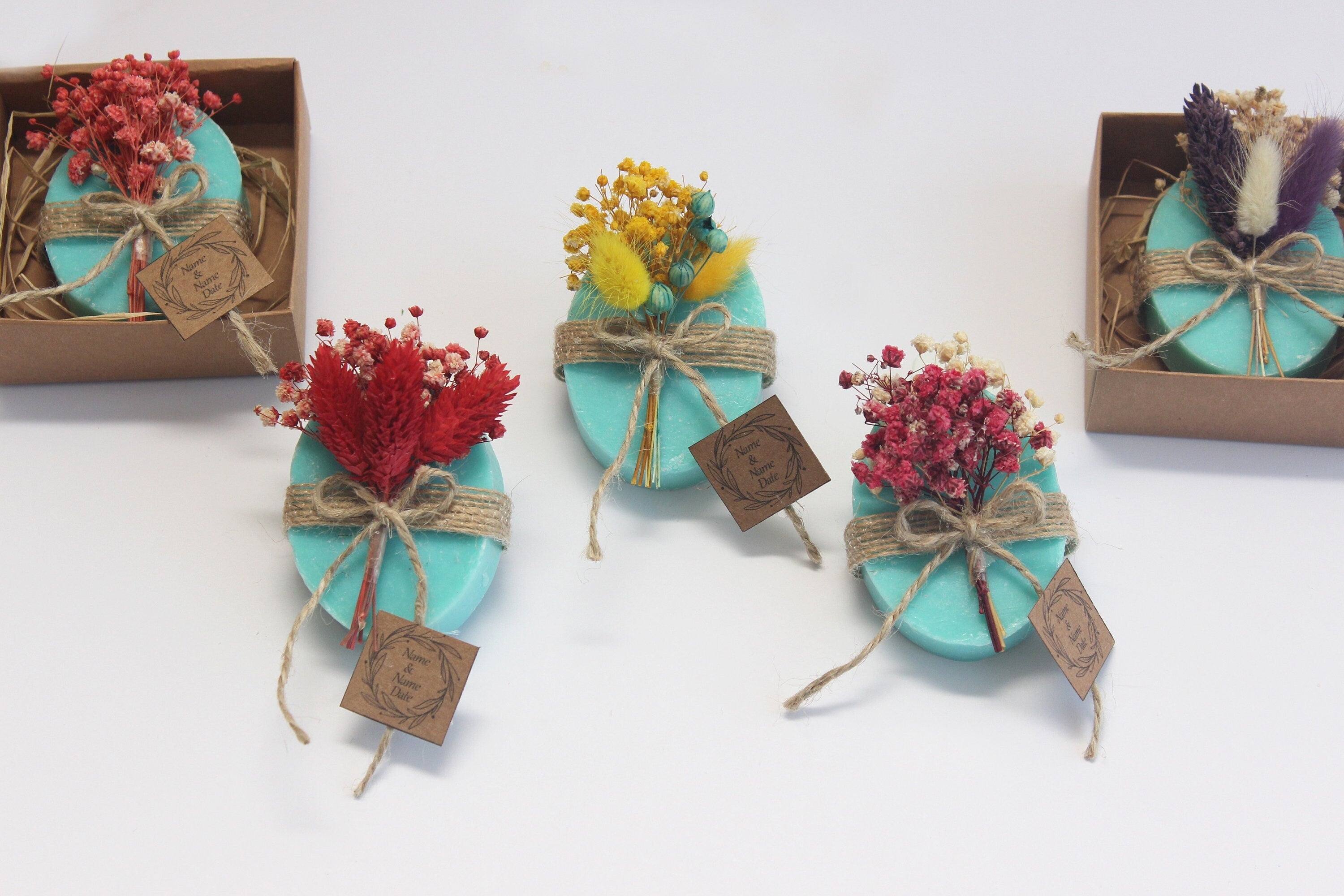 Ellipse Ocean Mineral Scented Soap Favors for Guests With Flowers And Craft Personalized Bulk Souvenirs