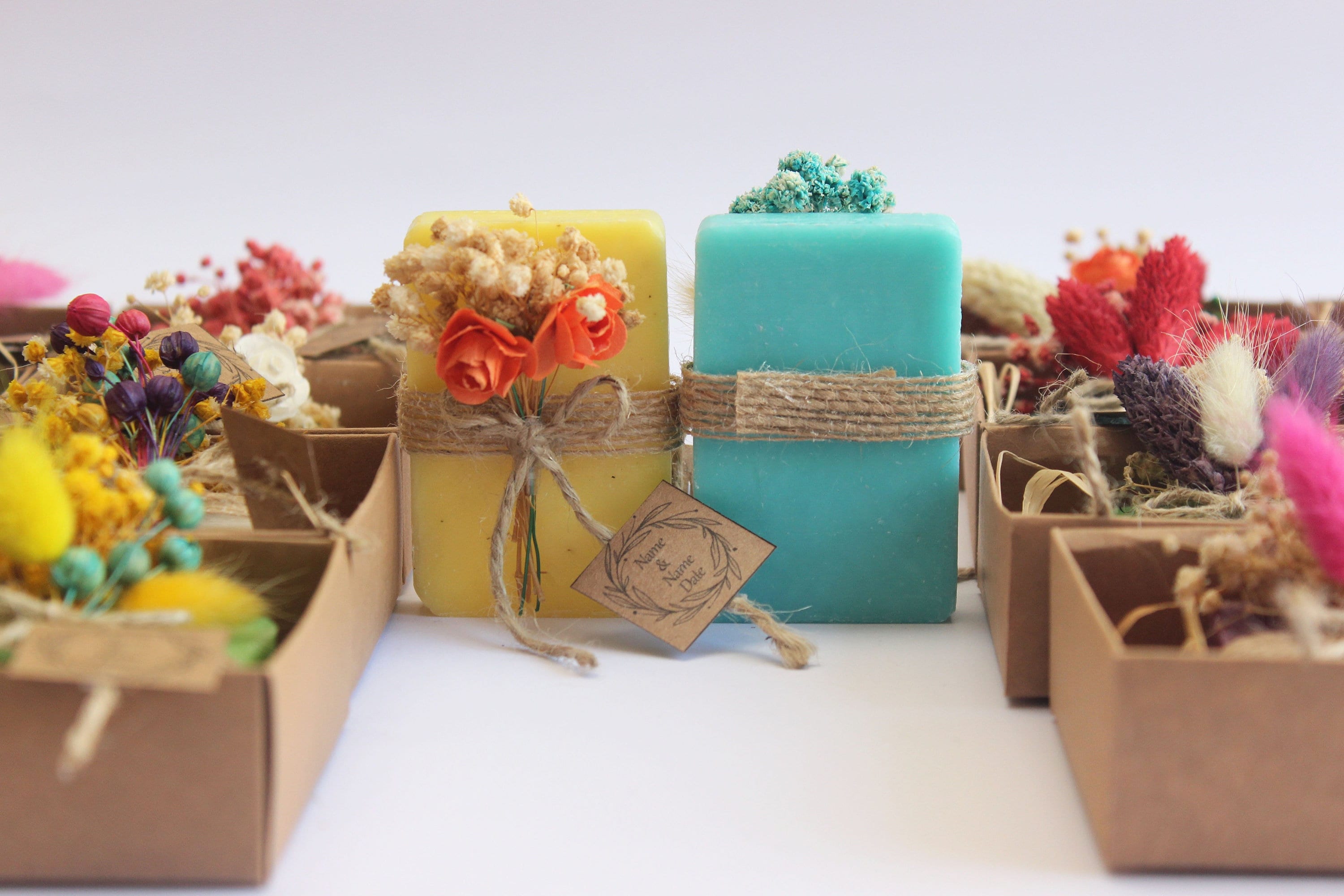 Rectangular Mix Vegan Scented Soap Favors for Guests Handmade Personalized Bulk Souvenirs