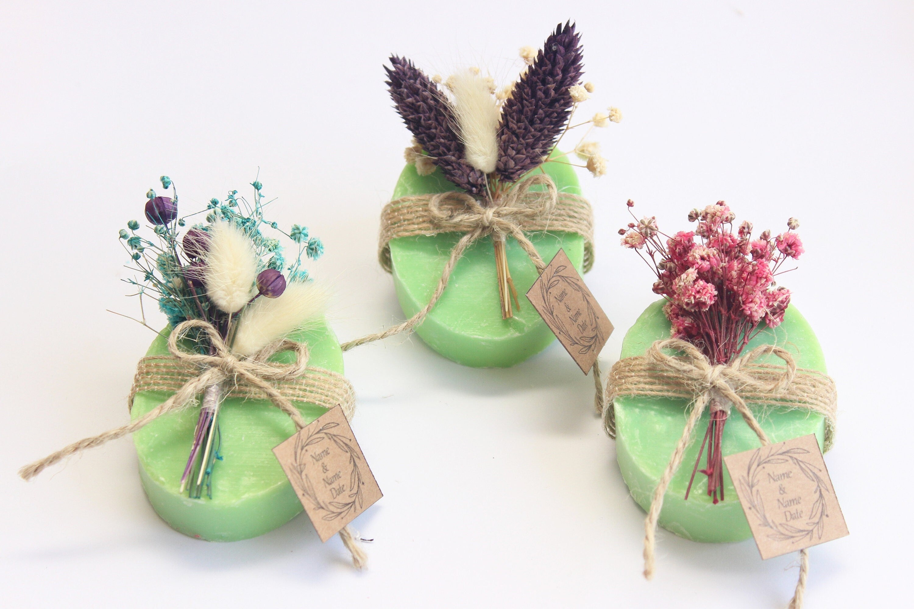 Ellipse Pine Tree Scented Soap Favors for Guests With Flowers And Craft Personalized Bulk Souvenirs