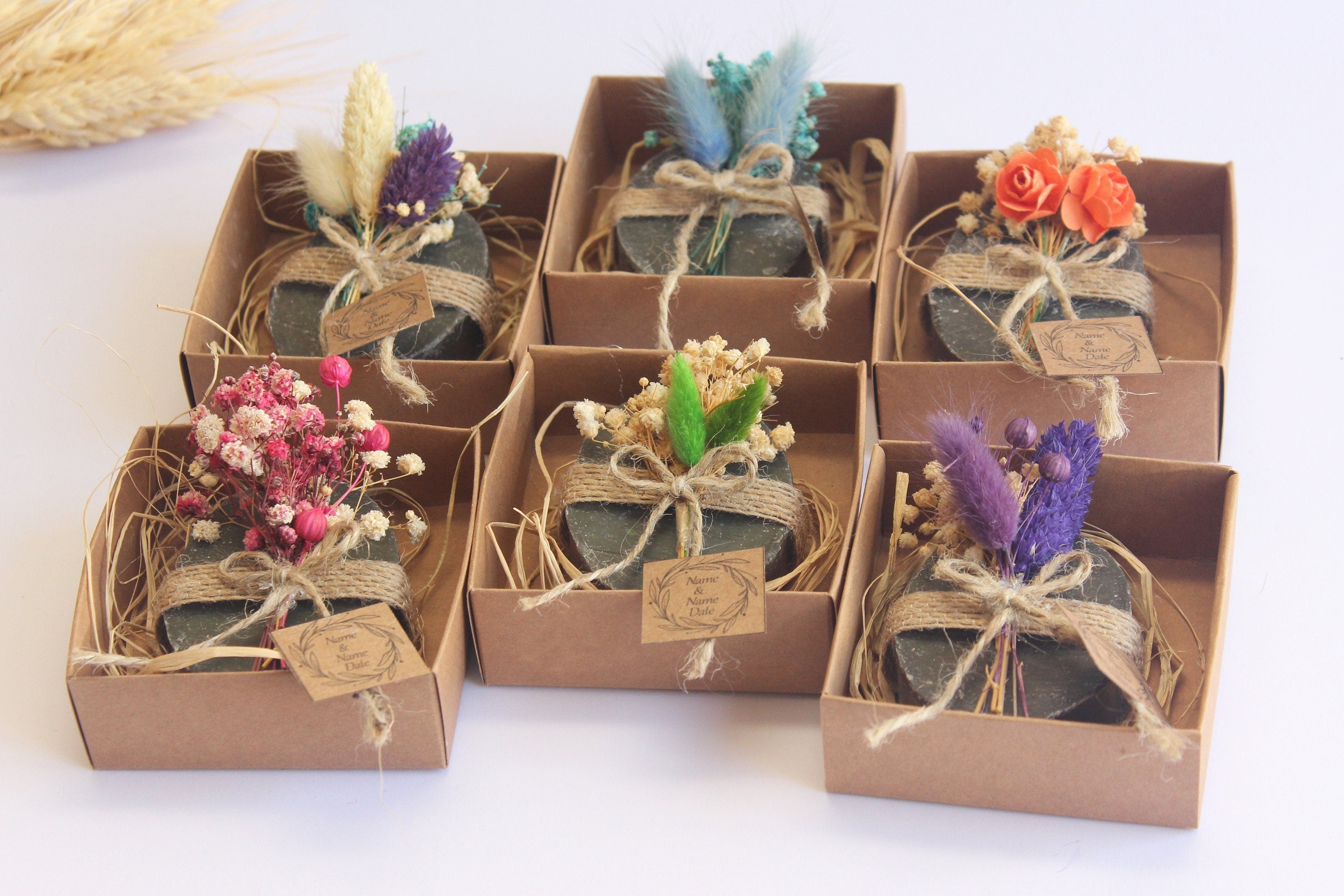 Ellipse Olivie Oil Scented Soap Favors for Guests With Flowers And Craft Personalized Bulk Souvenirs