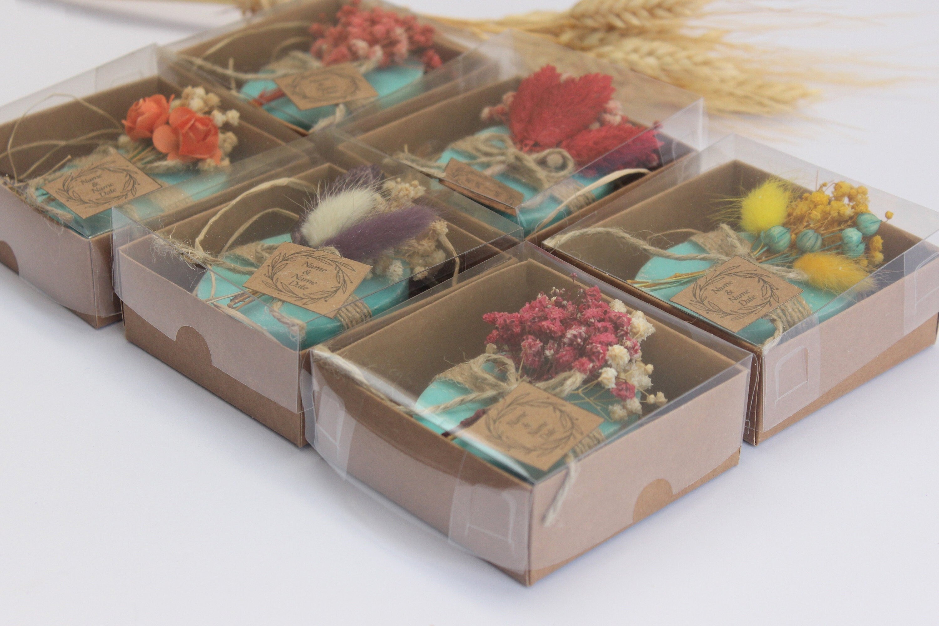 Ellipse Ocean Mineral Scented Soap Favors for Guests With Flowers And Craft Personalized Bulk Souvenirs