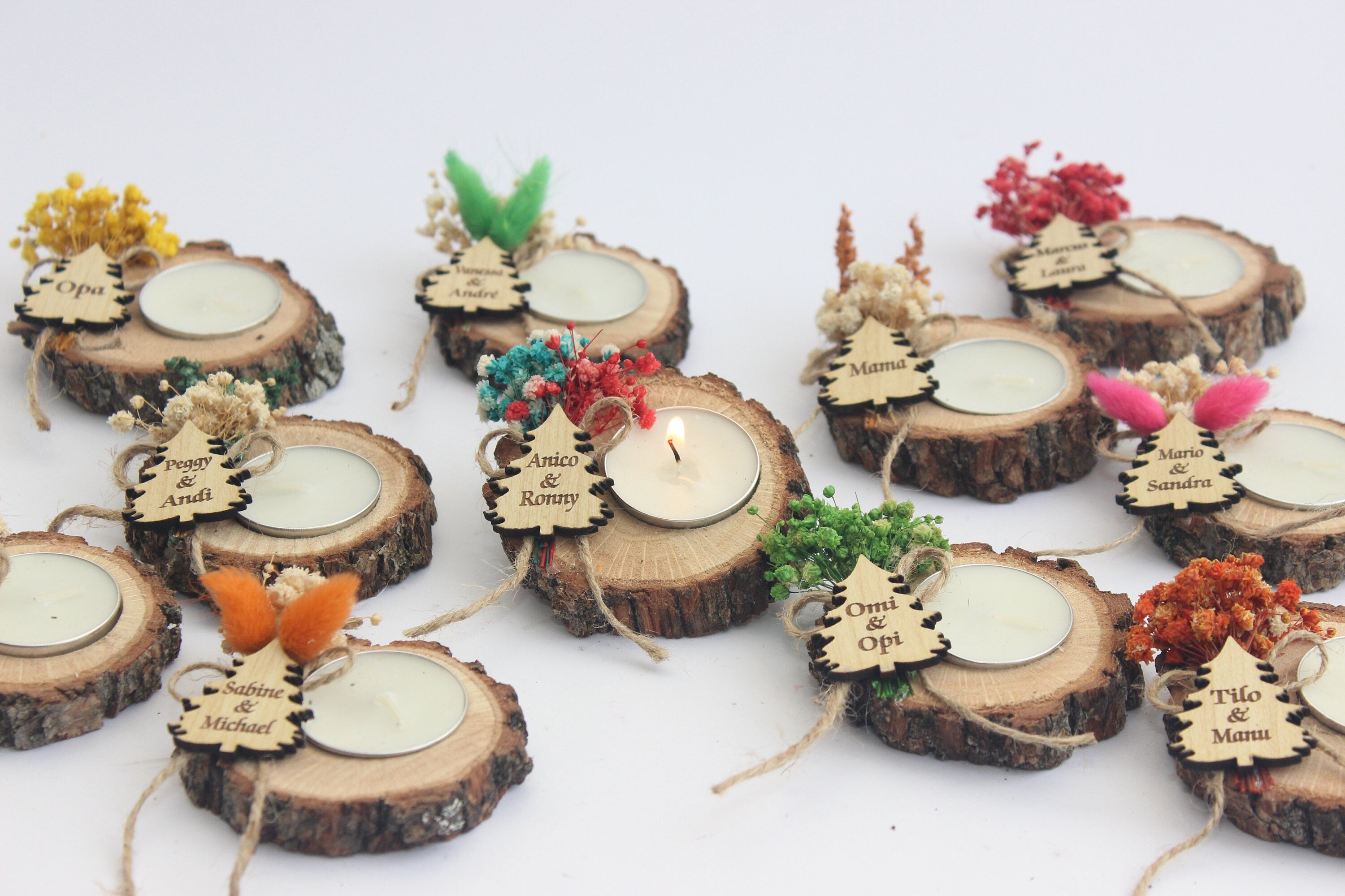 Christmas Xmas New Year Wooden Tealight Holders Personalized Xmas Event Gift For Guest Unique Bulk Souvenirs