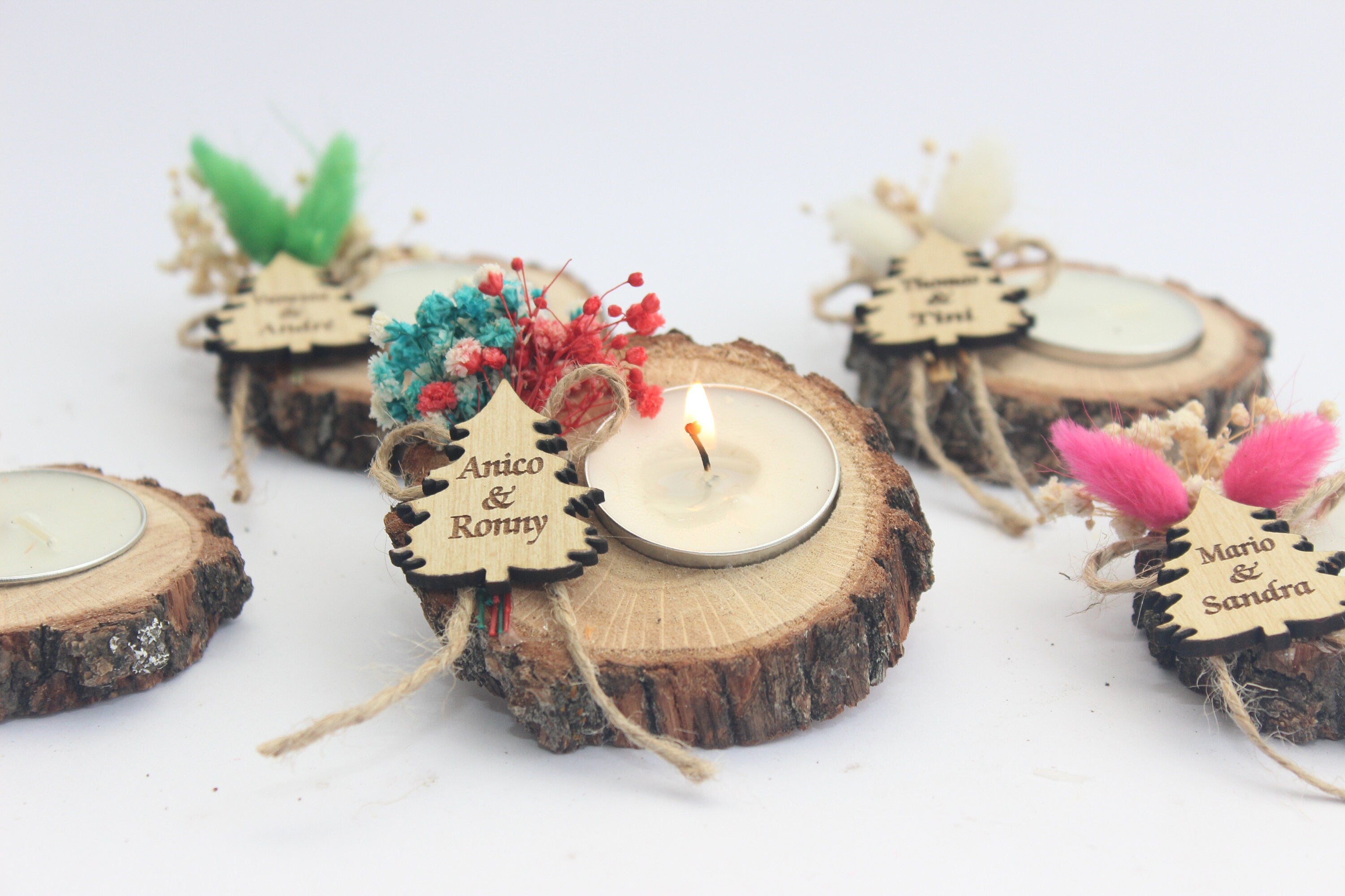 Christmas Xmas New Year Wooden Tealight Holders Personalized Xmas Event Gift For Guest Unique Bulk Souvenirs