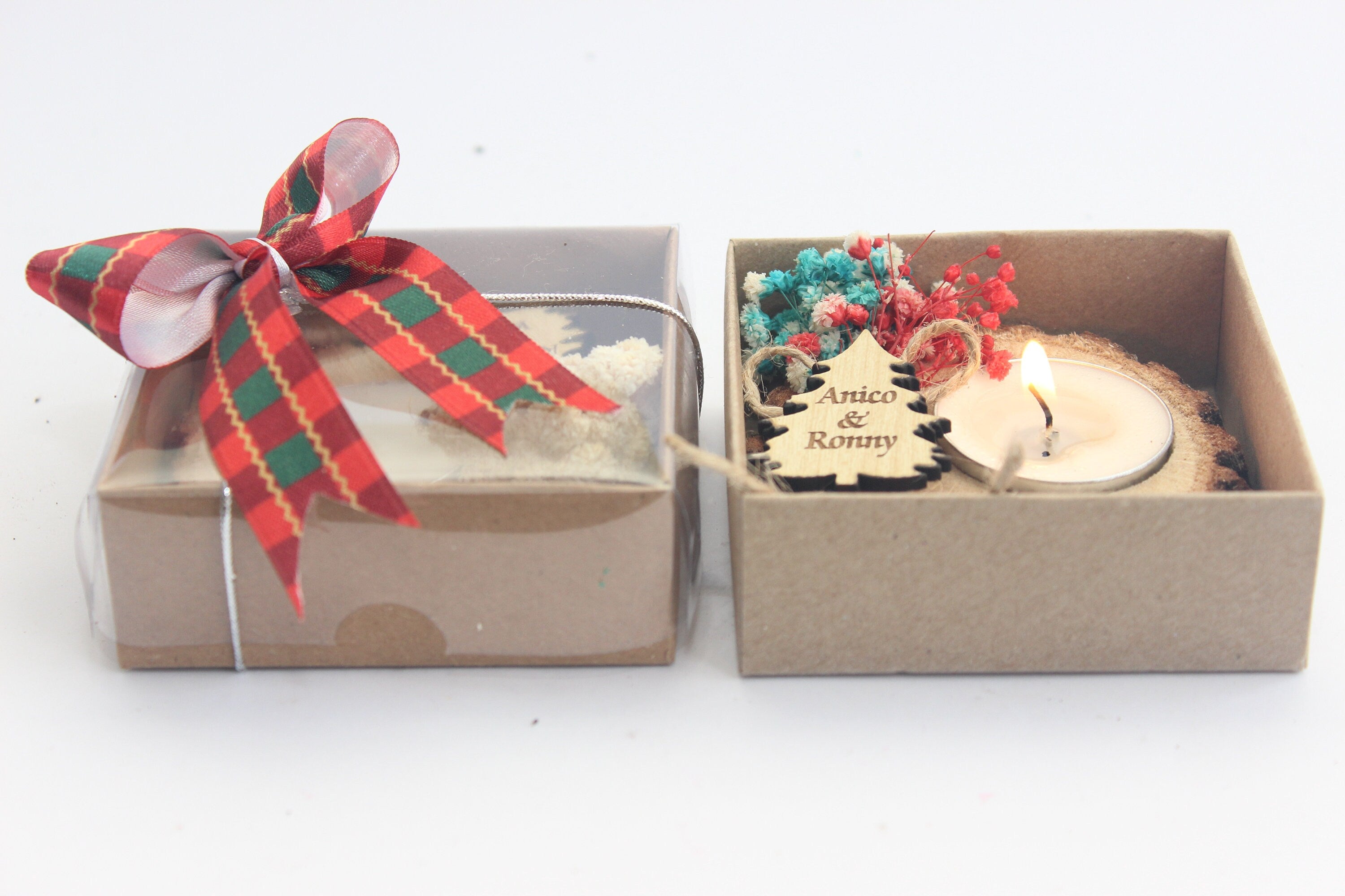 Christmas Xmas New Year Wooden Tealight Holders Personalized Xmas Event Gift For Guest Unique Bulk Souvenirs