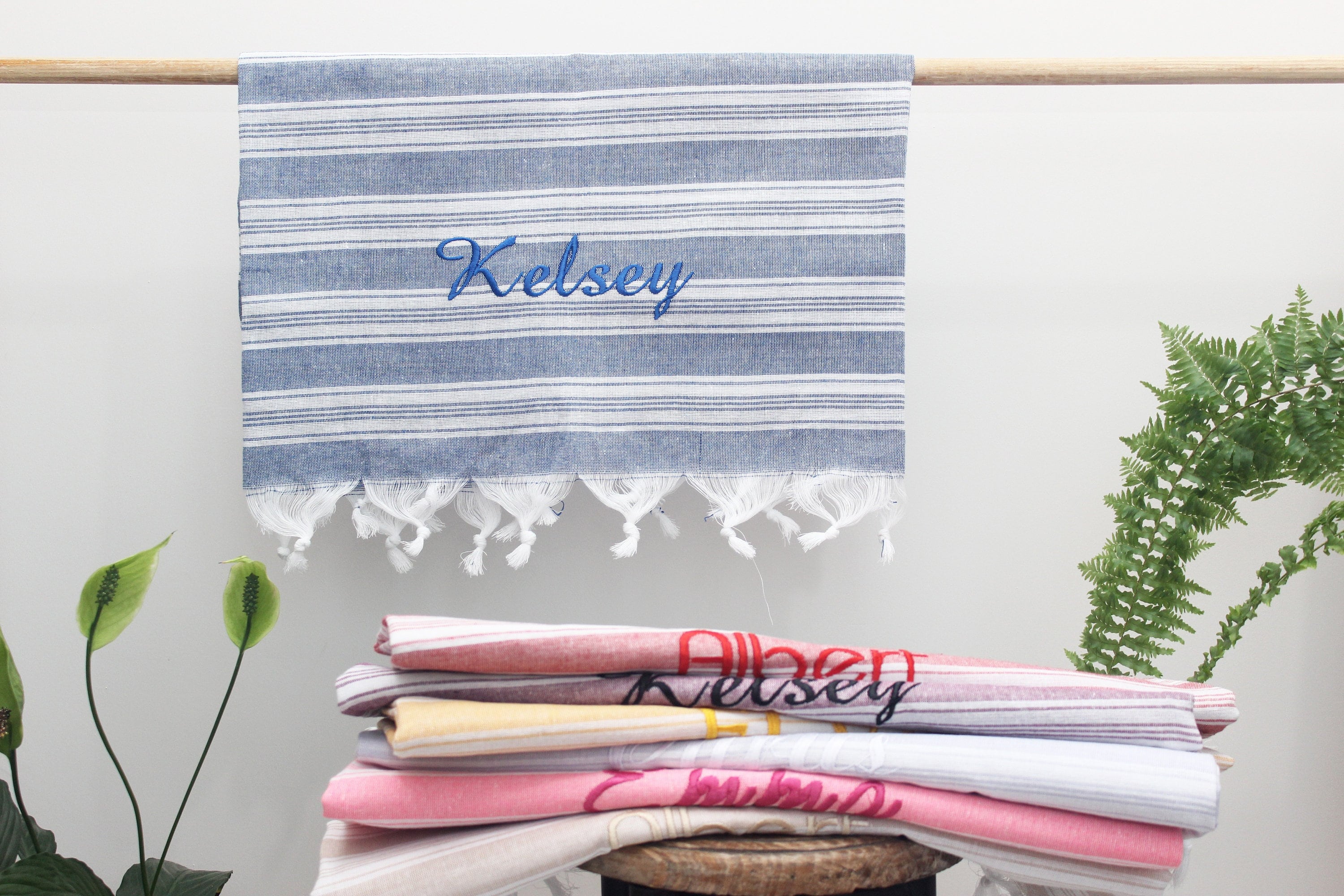 Beachelorette Party Favor Gift Embroidered Turkish Blanket Diamond Towel Personalized Spa Towel