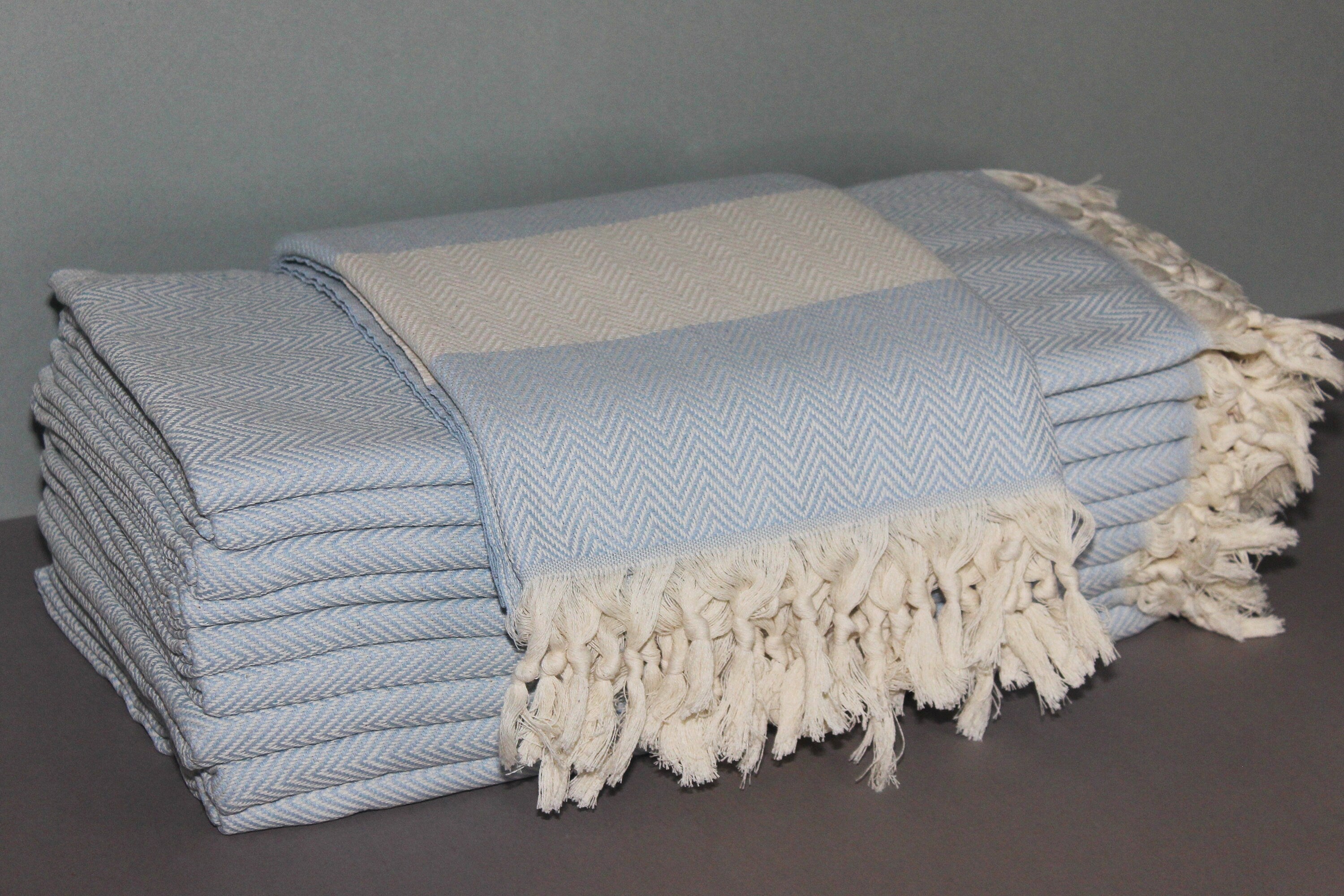 Baby Blue Beach Diamond Towel Peshtemal Bath Cotton Organic Pool Turkishdowry