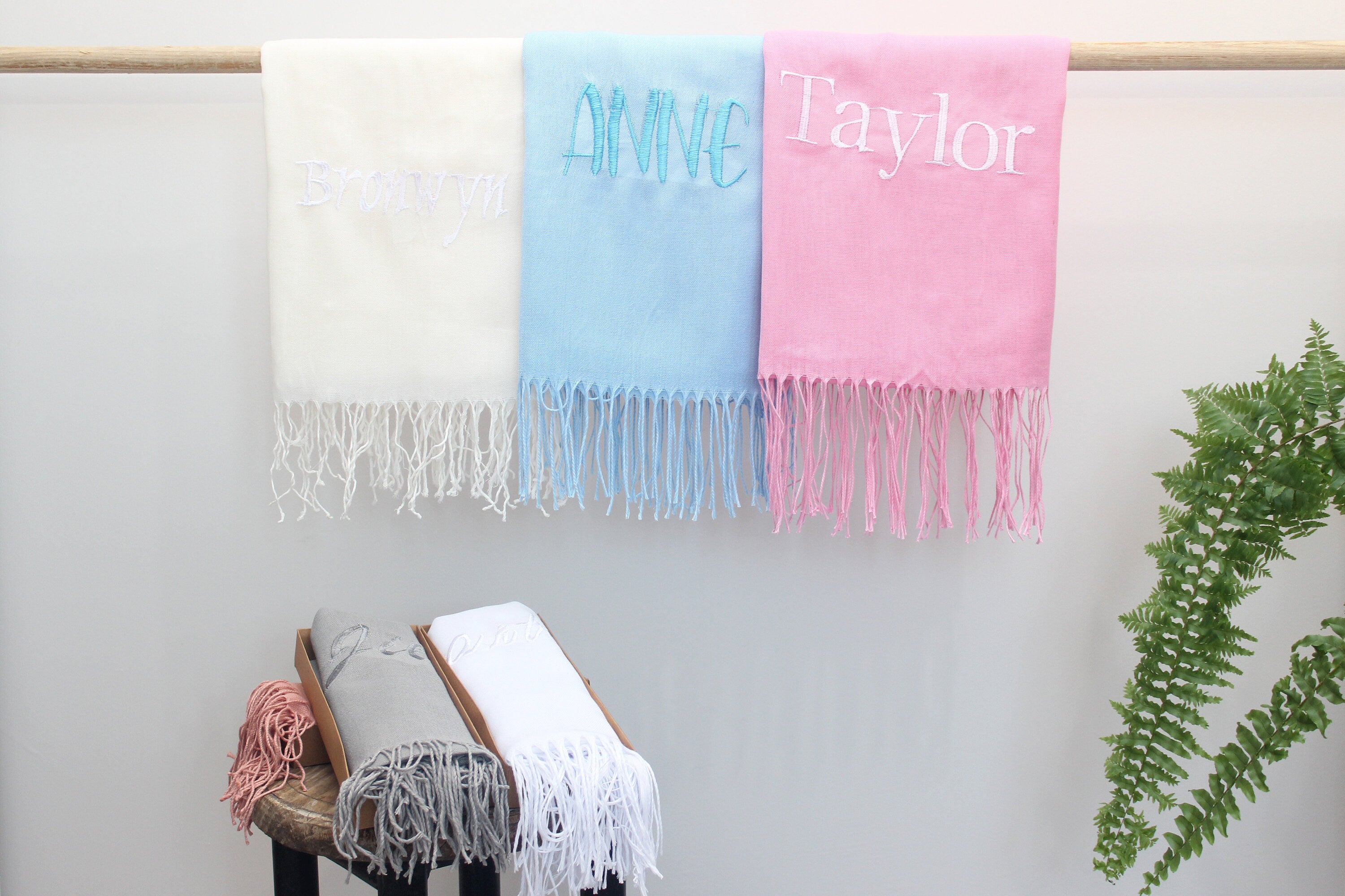 Embroidered Pashmina Shawl Personalized Gift Party Favors