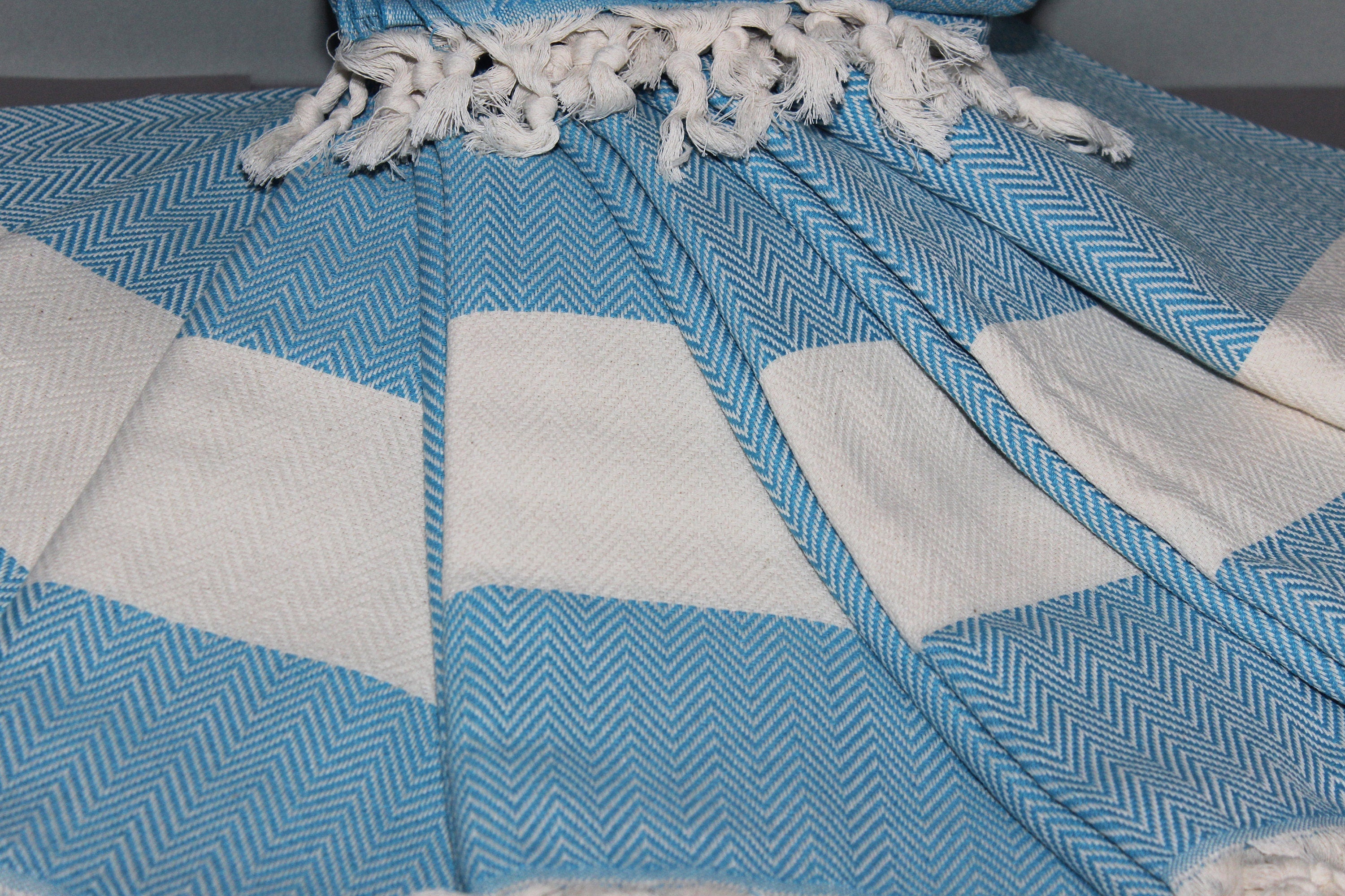 Turquoise Personalized Beach Diamond Towel Peshtemal Bath Cotton Organic Pool Turkishdowry